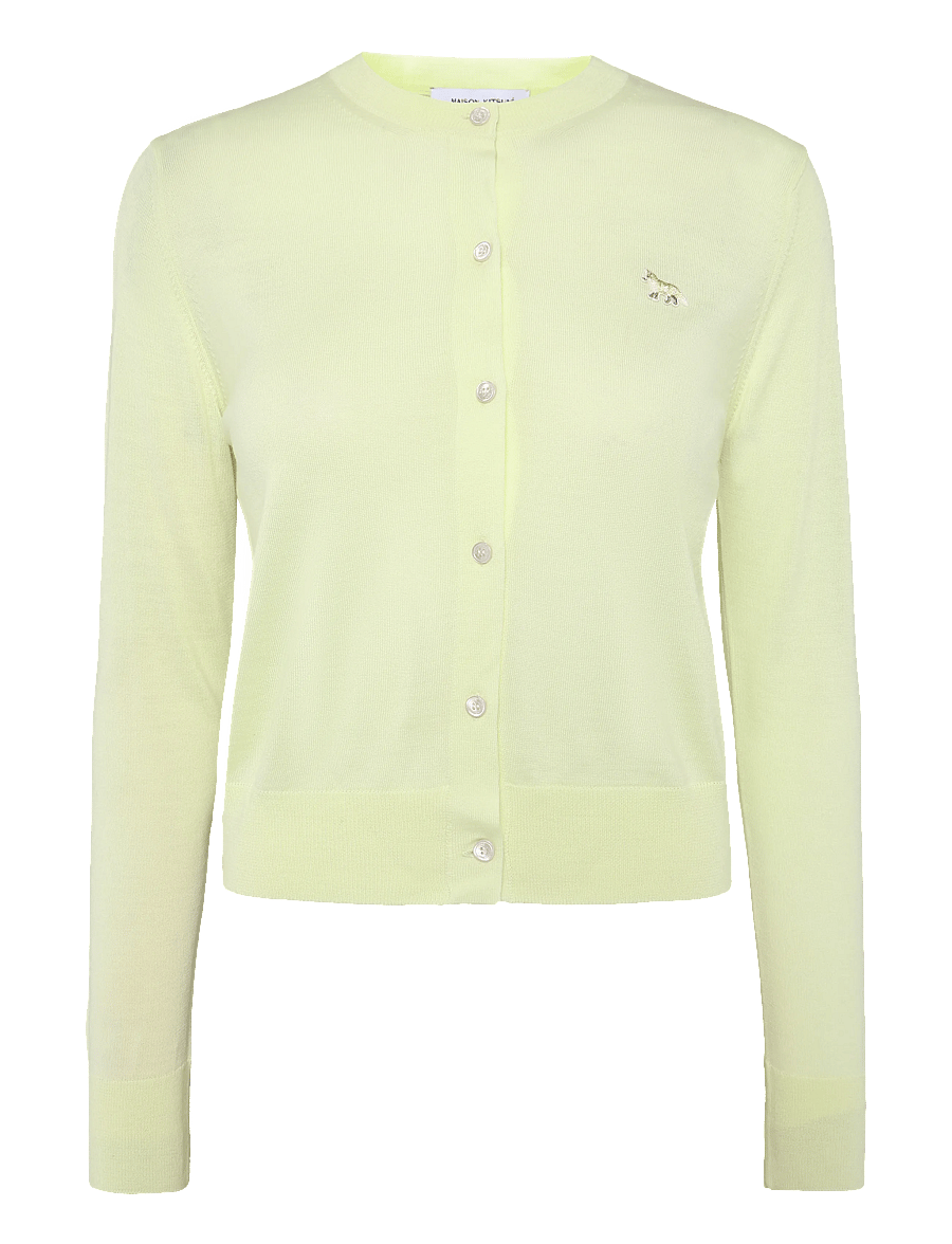 Maison Kitsune - BABY FOX PATCH REGULAR CARDIGAN - strickjacken - lemonade - 0
