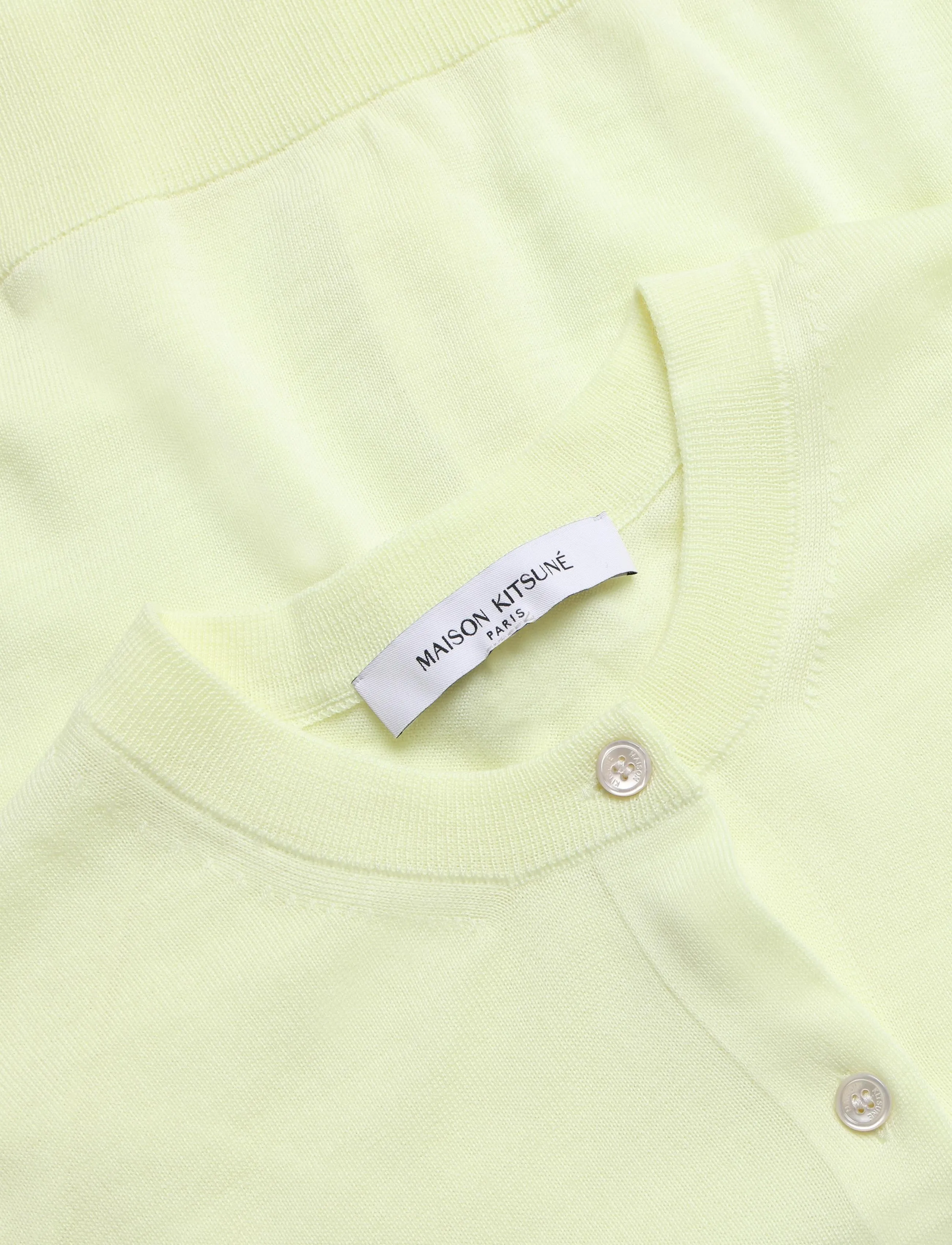 Maison Kitsune - BABY FOX PATCH REGULAR CARDIGAN - koftor - lemonade - 2