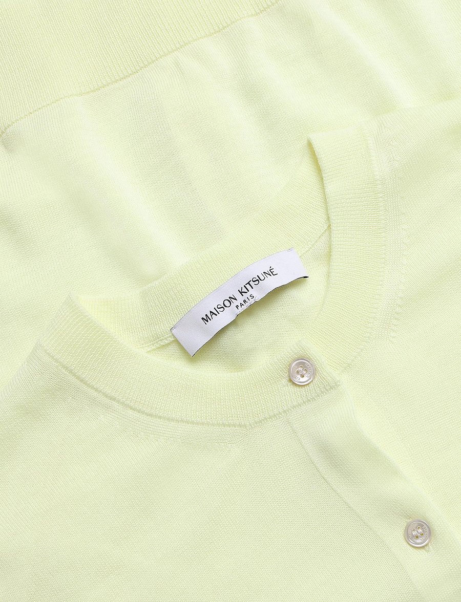 Maison Kitsune - BABY FOX PATCH REGULAR CARDIGAN - strickjacken - lemonade - 2