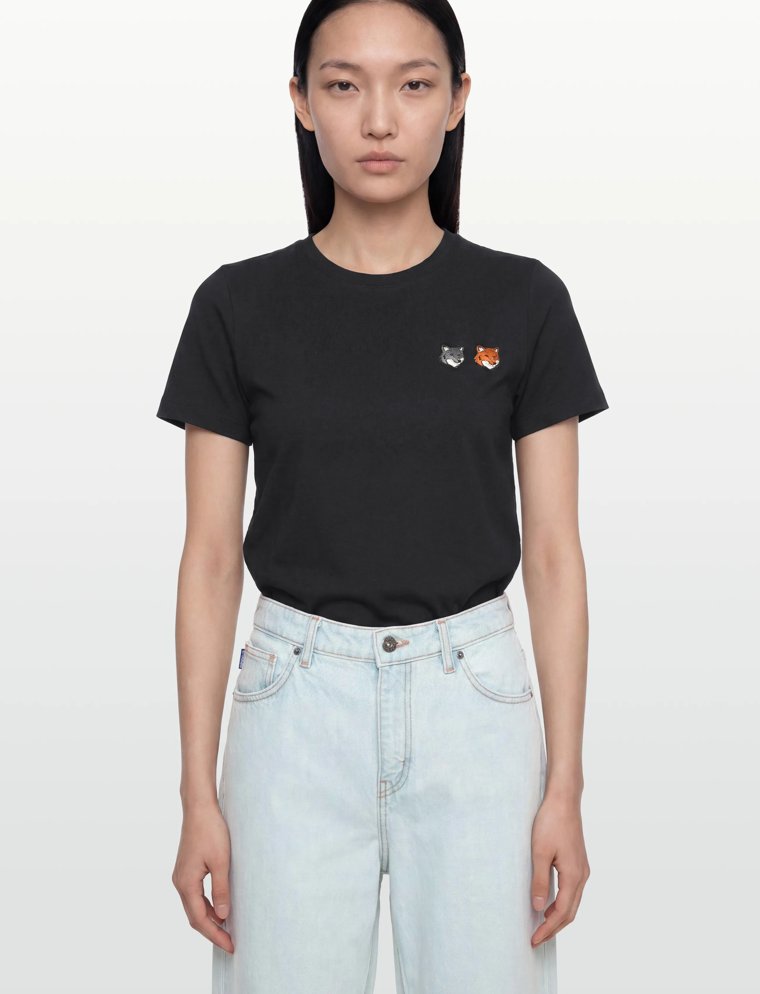 Maison Kitsune - DOUBLE BOLD FOX HEAD REGULAR TEE-SHIRT - t-shirts - anthracite - 3