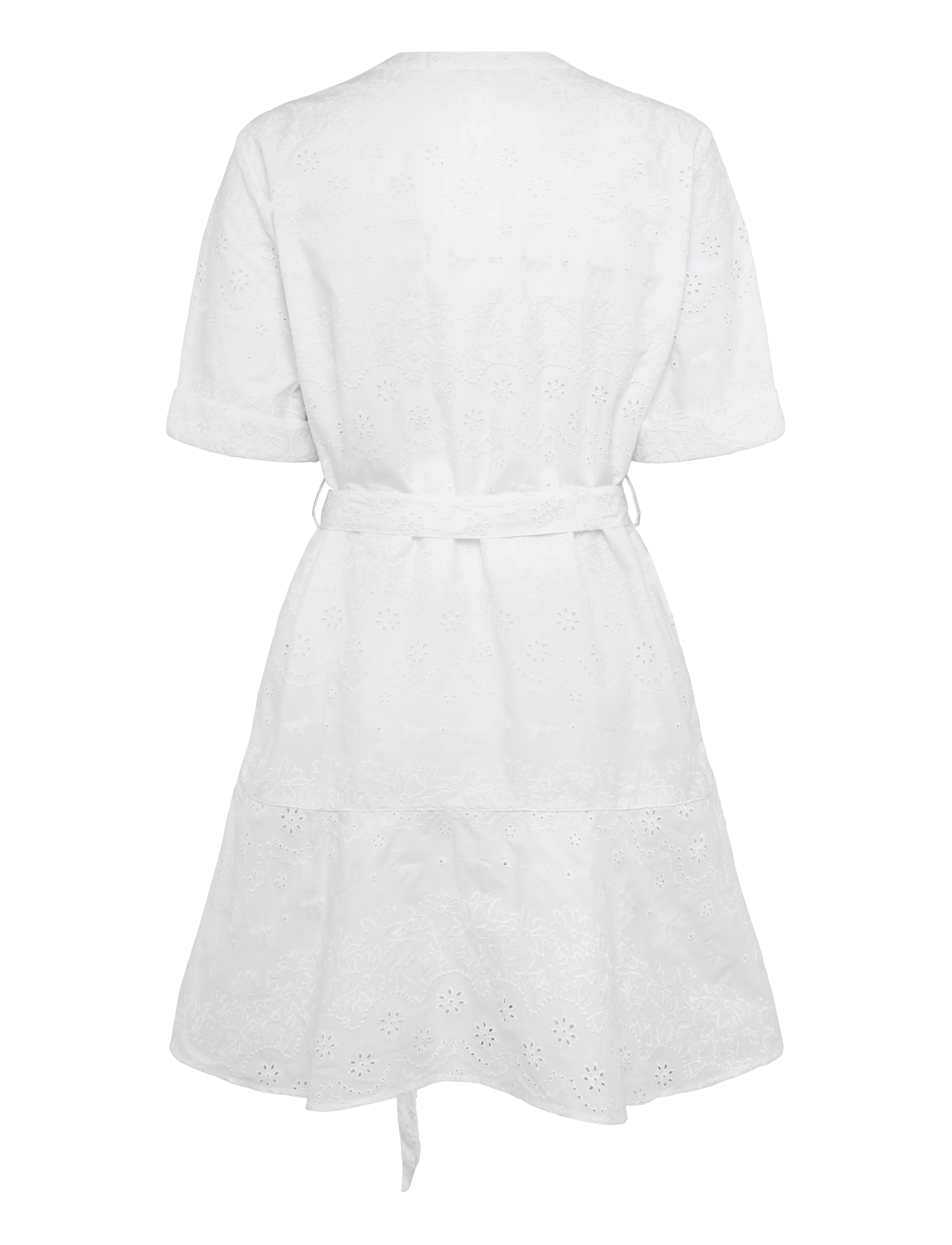 Maison Kitsune - BRODERIE ANGLAISE GODET MINI DRESS - white - 1