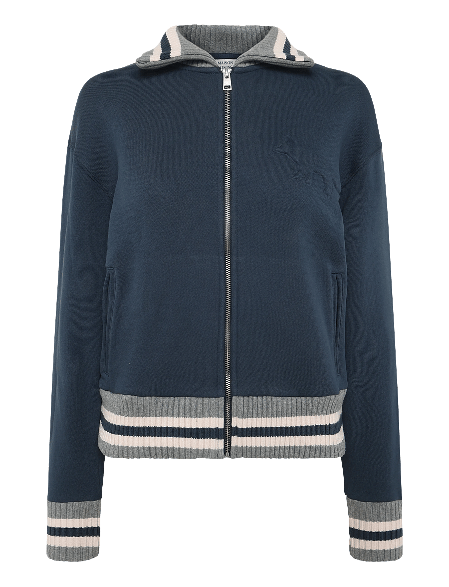 Maison Kitsune - KITSUNE VARSITY ZIPPED BLOUSON - frühlingsjacken - ink blue - 1