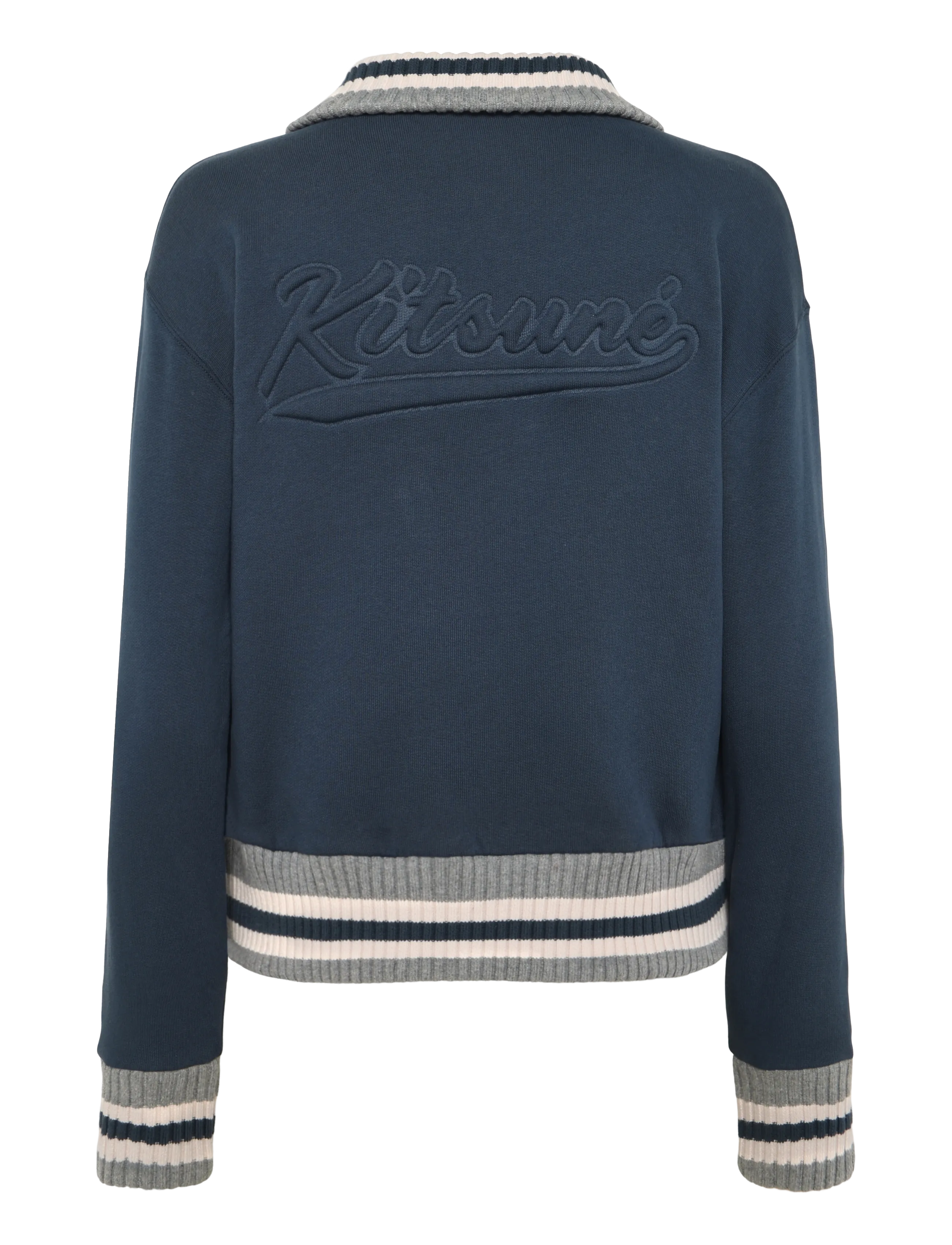 Maison Kitsune - KITSUNE VARSITY ZIPPED BLOUSON - ink blue - 2