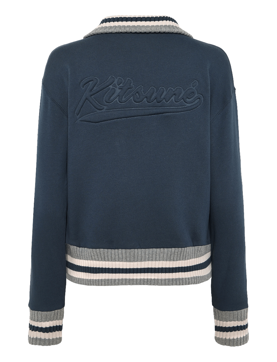 Maison Kitsune - KITSUNE VARSITY ZIPPED BLOUSON - frühlingsjacken - ink blue - 2