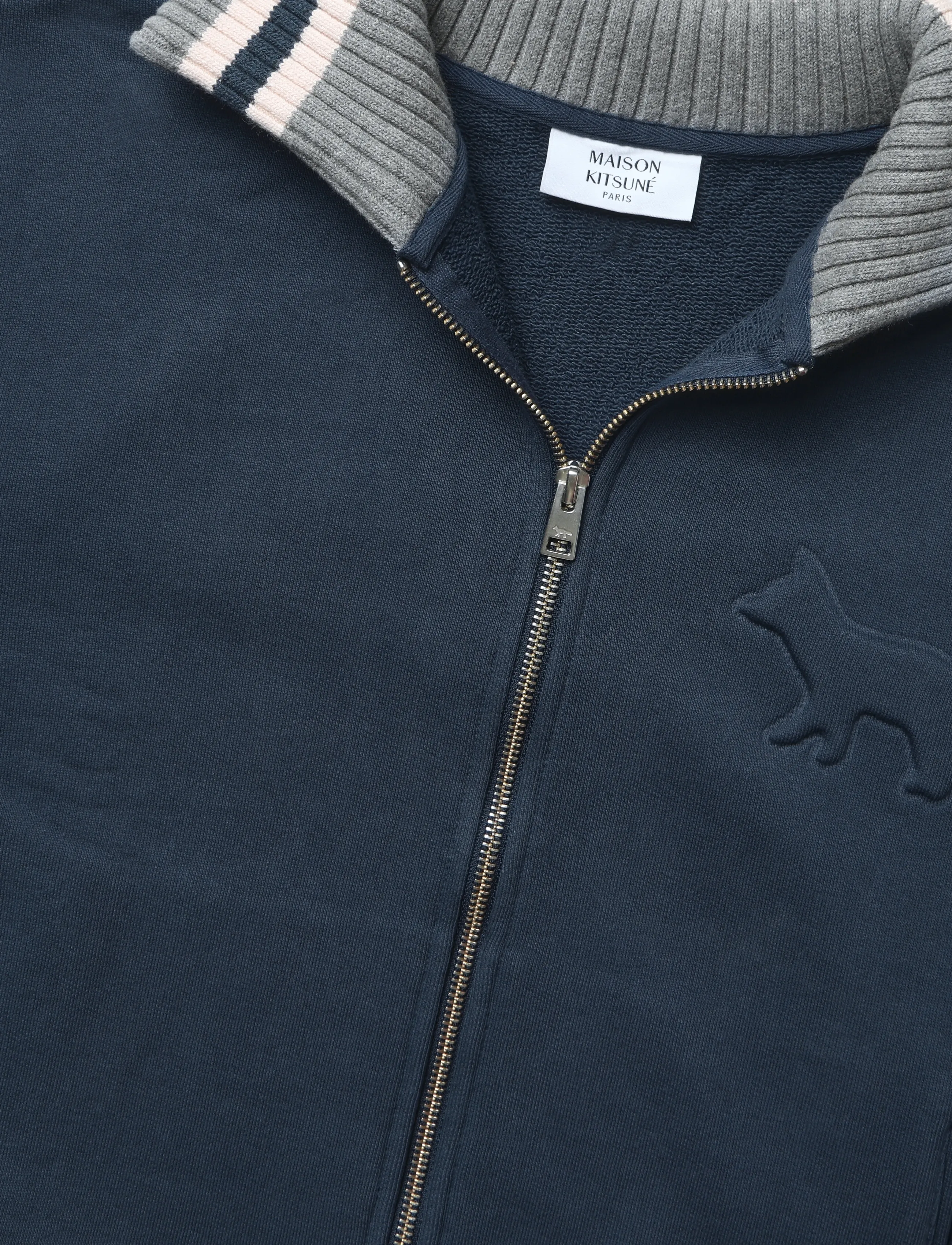 Maison Kitsune - KITSUNE VARSITY ZIPPED BLOUSON - ink blue - 5