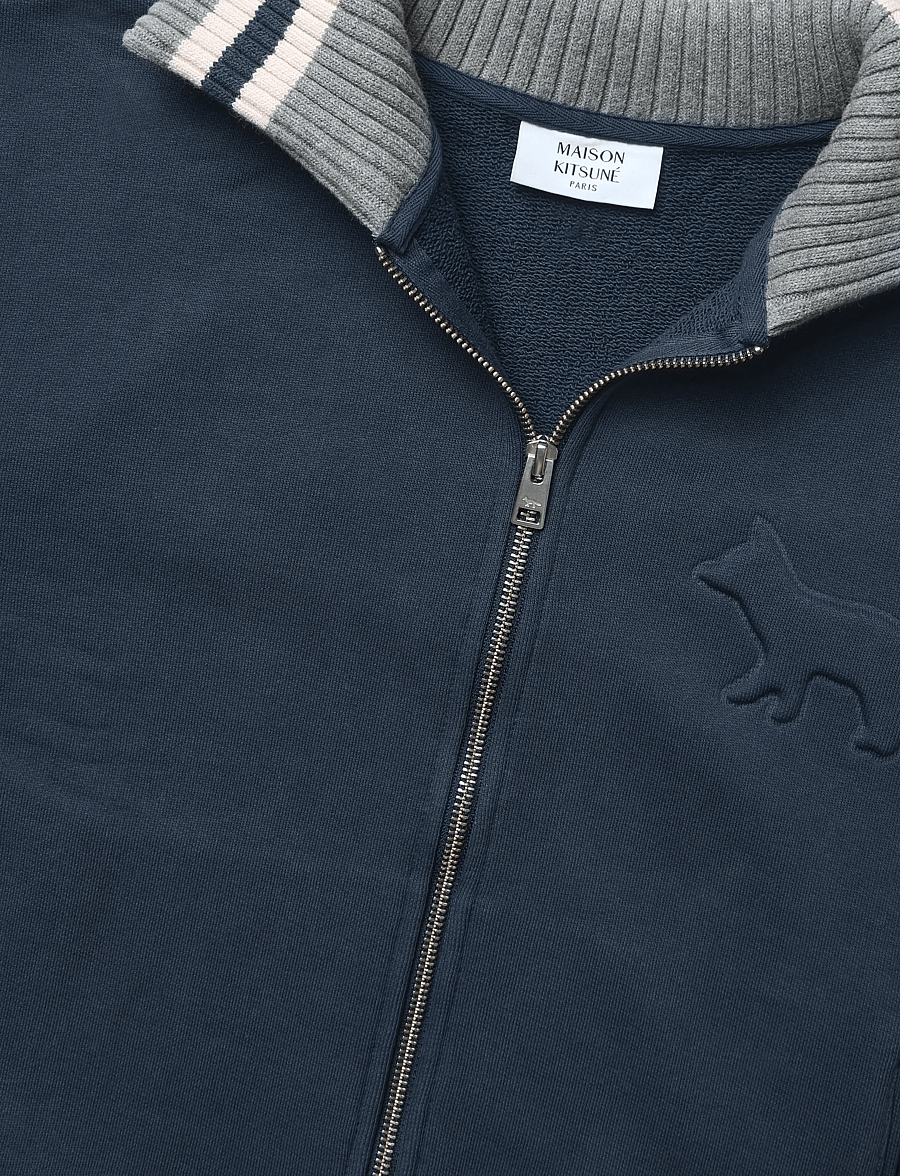 Maison Kitsune - KITSUNE VARSITY ZIPPED BLOUSON - frühlingsjacken - ink blue - 5