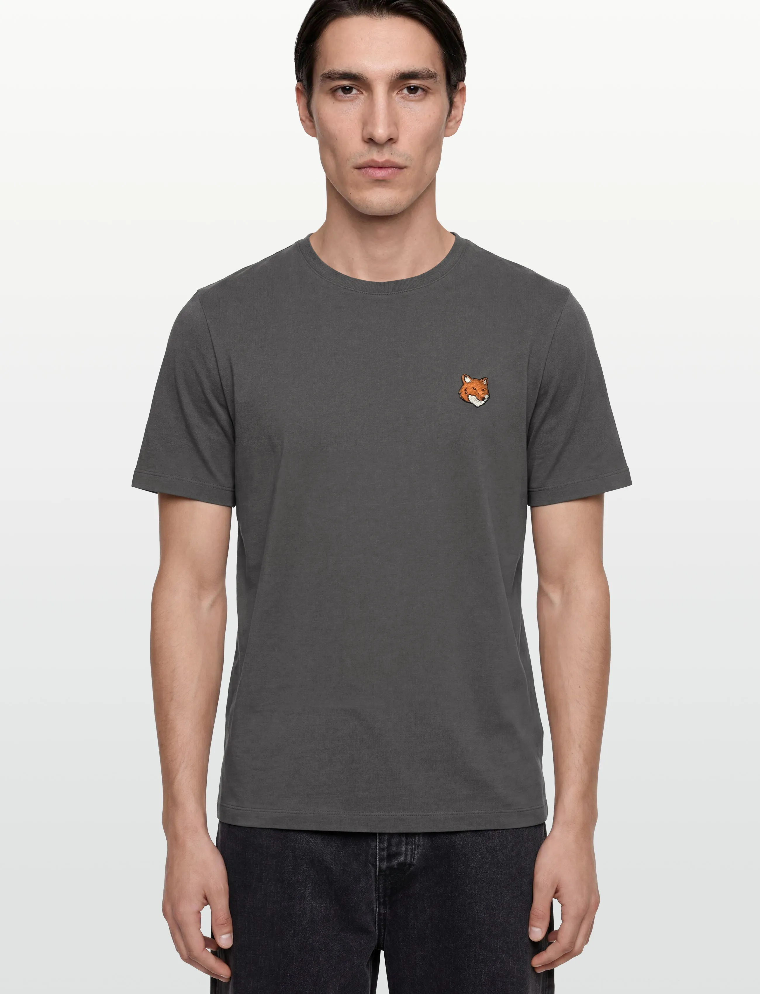 Maison Kitsune - FOX HEAD REGULAR TEE-SHIRT - kurzärmelig - charcoal - 3