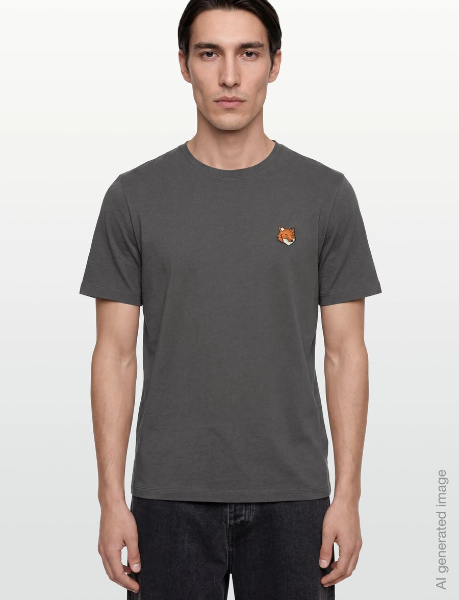 Maison Kitsune - FOX HEAD REGULAR TEE-SHIRT - kurzärmelig - charcoal - 3