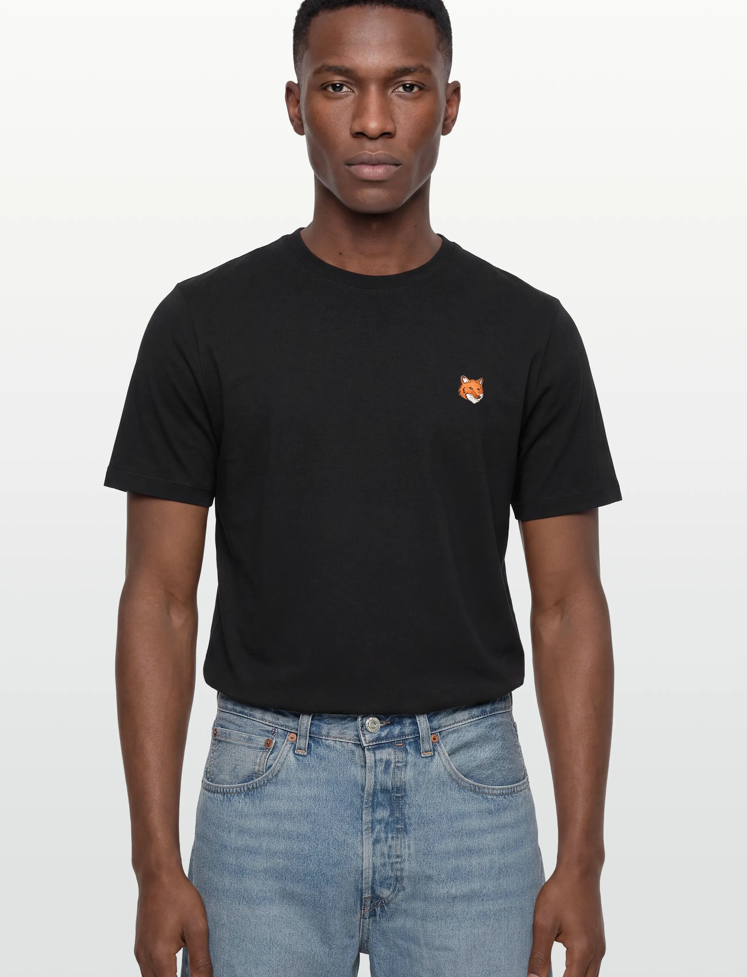 Maison Kitsune - FOX HEAD REGULAR TEE-SHIRT - lühikeste varrukatega t-särgid - black - 3