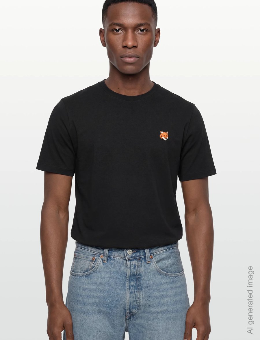 Maison Kitsune - FOX HEAD REGULAR TEE-SHIRT - kurzärmelig - black - 3