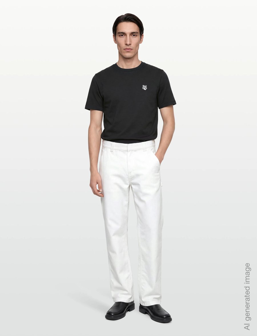 Maison Kitsune - FOX HEAD COMFORT TEE-SHIRT - kortærmede t-shirts - black - 0