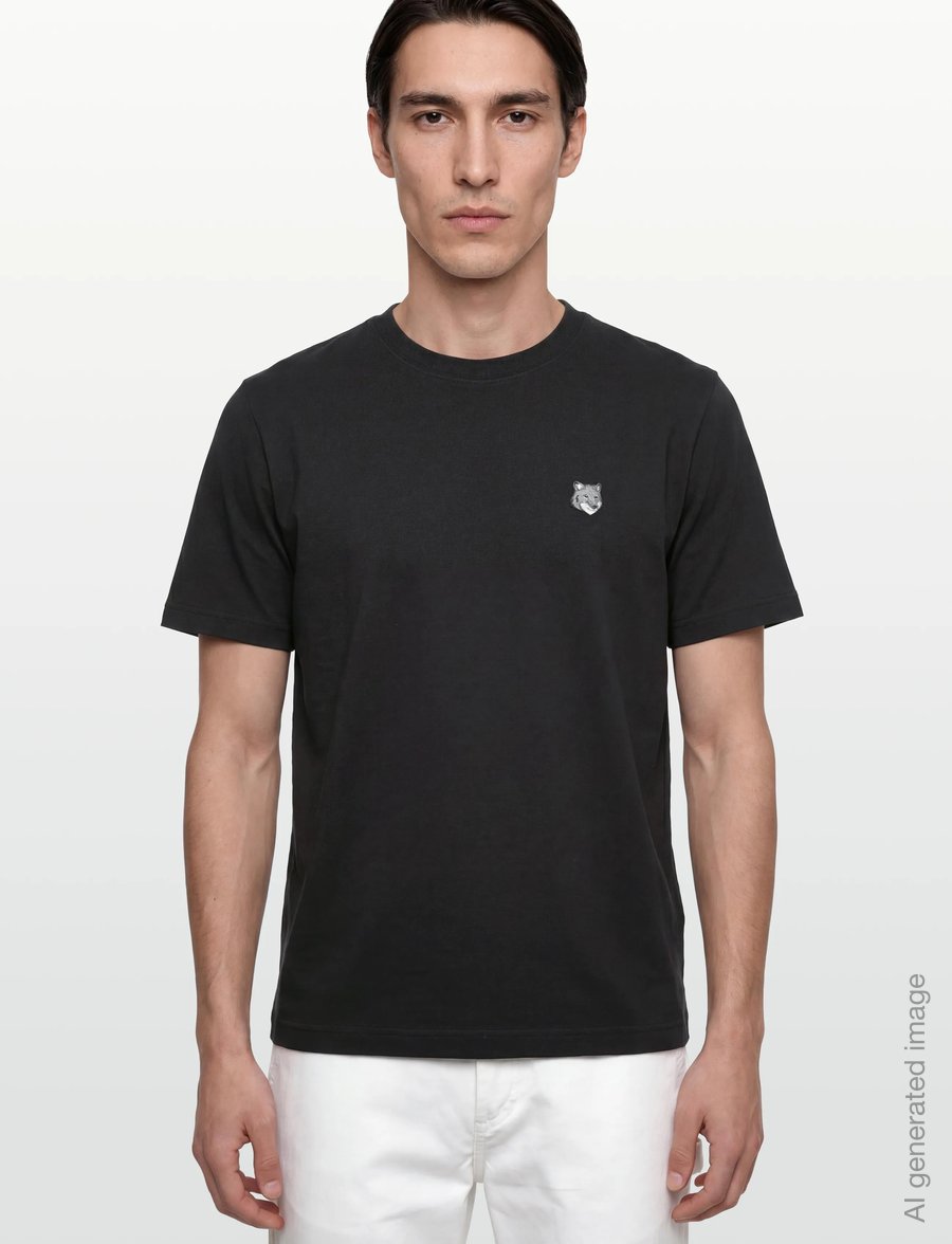 Maison Kitsune - FOX HEAD COMFORT TEE-SHIRT - kortærmede t-shirts - black - 3