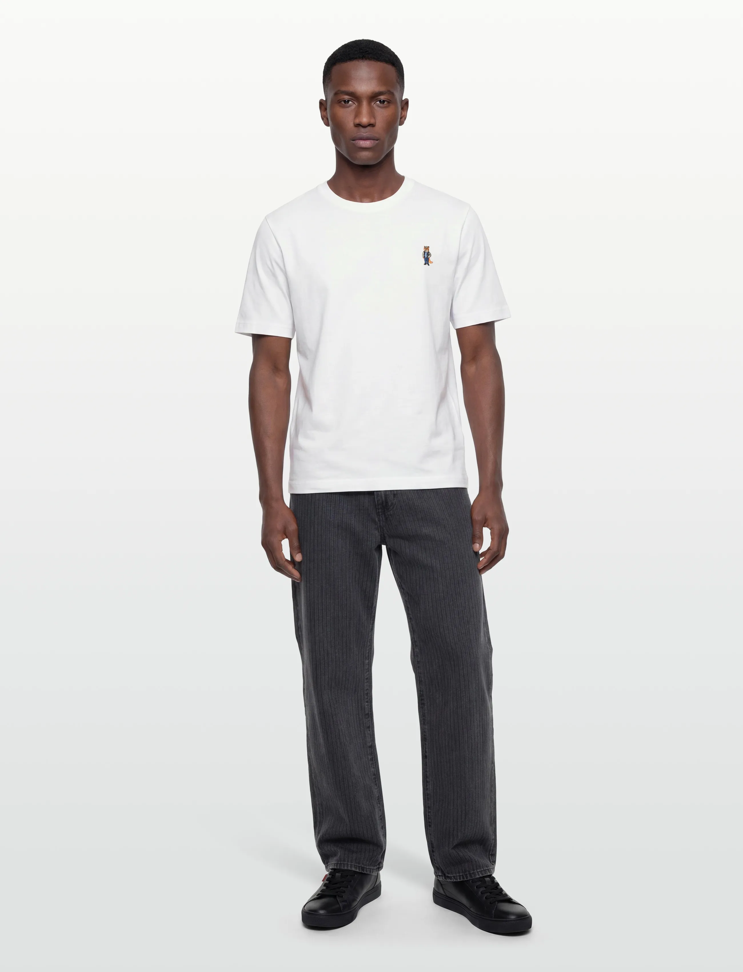 Maison Kitsune Dressed Fox Comfort Tee-Shirt, S, White, T-Shirts > Kortærmede, Herre
