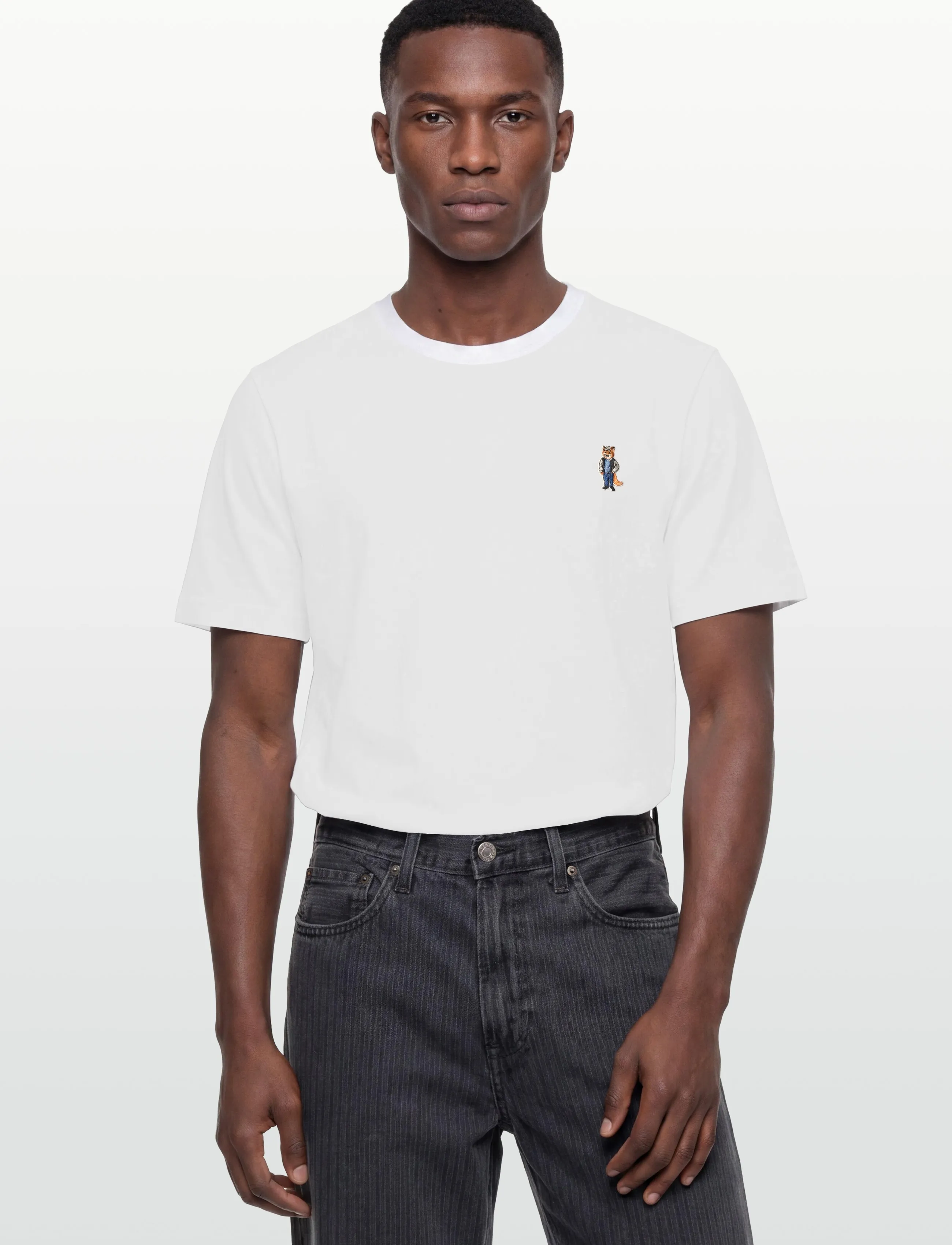 Maison Kitsune - DRESSED FOX COMFORT  TEE-SHIRT - kortärmade t-shirts - white - 3