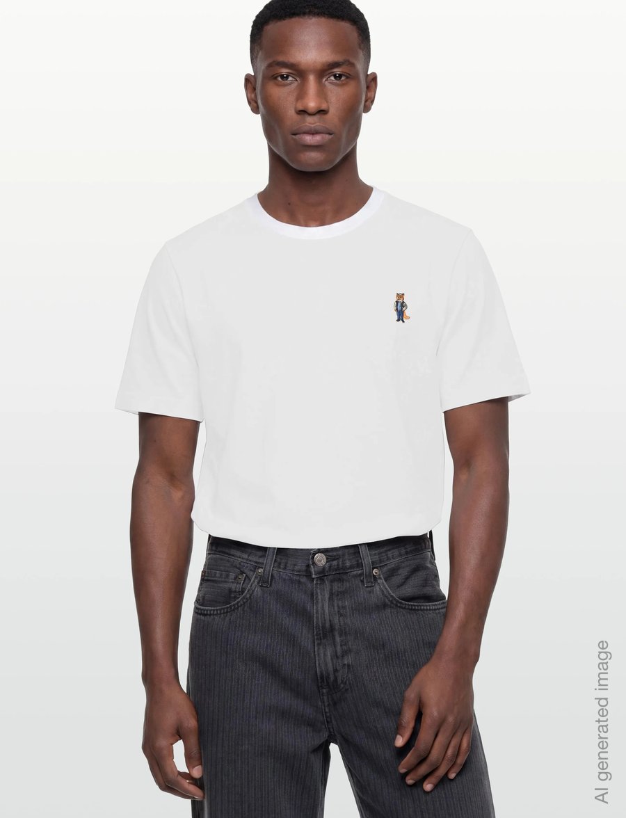 Maison Kitsune - DRESSED FOX COMFORT TEE-SHIRT - kortärmade t-shirts - white - 3