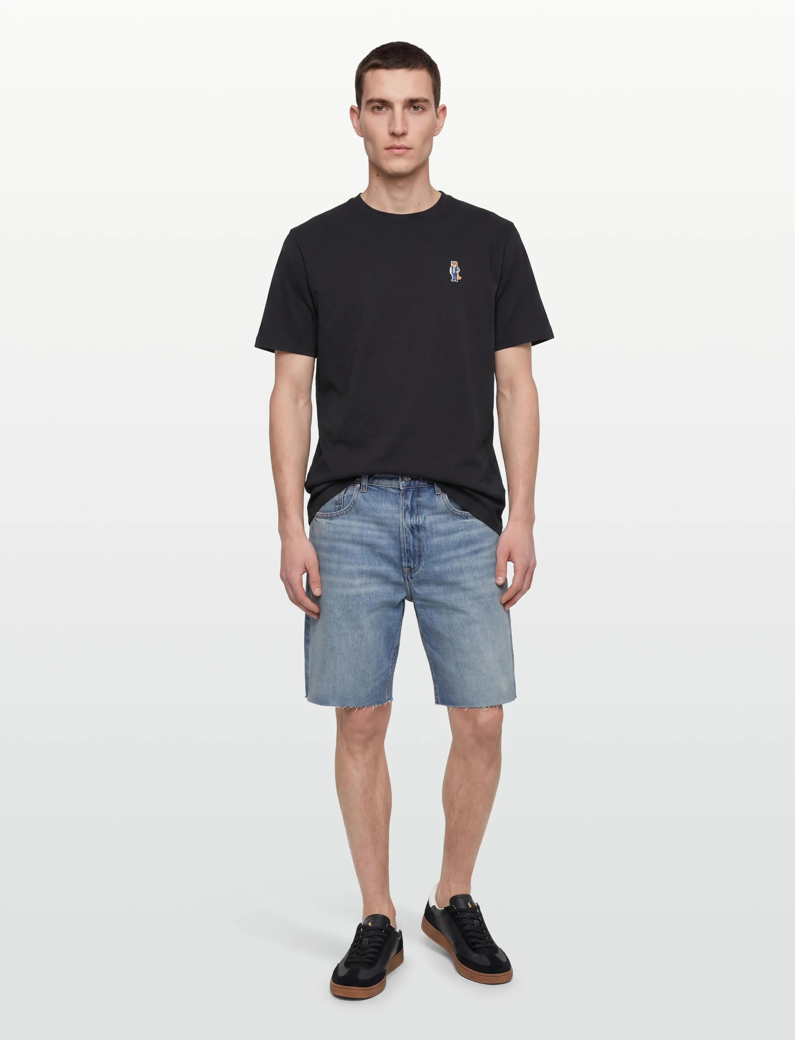 Maison Kitsune Dressed Fox Comfort Tee-Shirt, S, Black, T-Shirts > Kortærmede, Herre