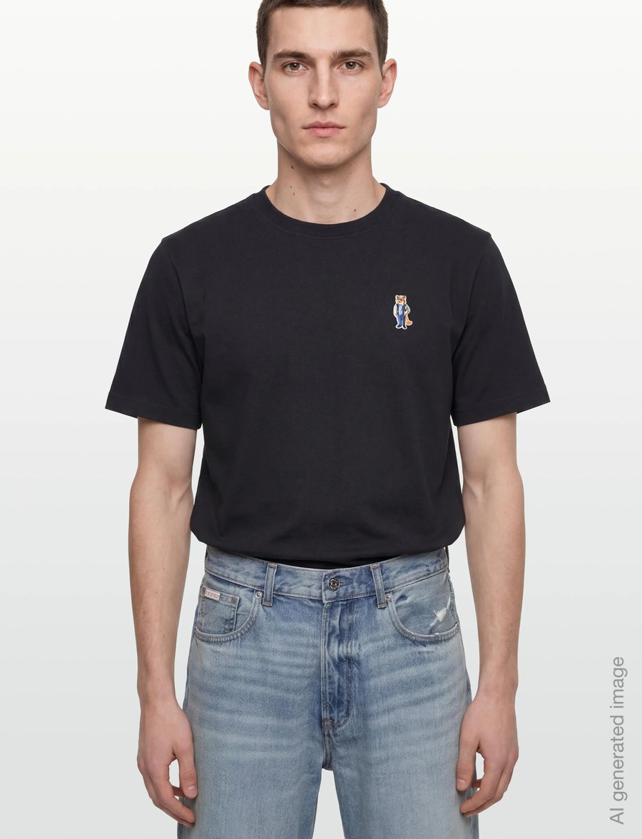 Maison Kitsune - DRESSED FOX COMFORT TEE-SHIRT - kortärmade t-shirts - black - 3