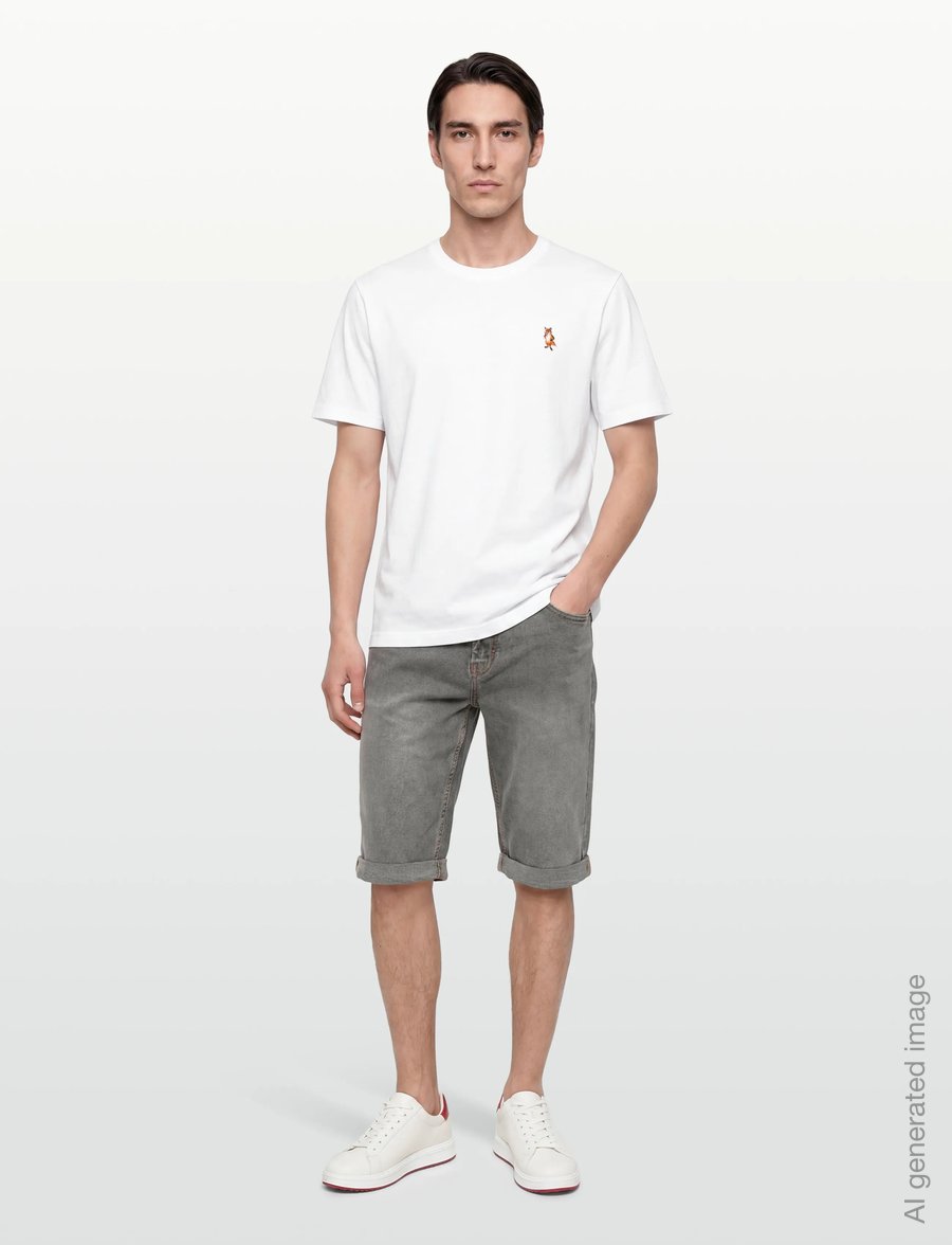 Maison Kitsune - STANDING FOX COMFORT TEE-SHIRT - lühikeste varrukatega t-särgid - white - 0