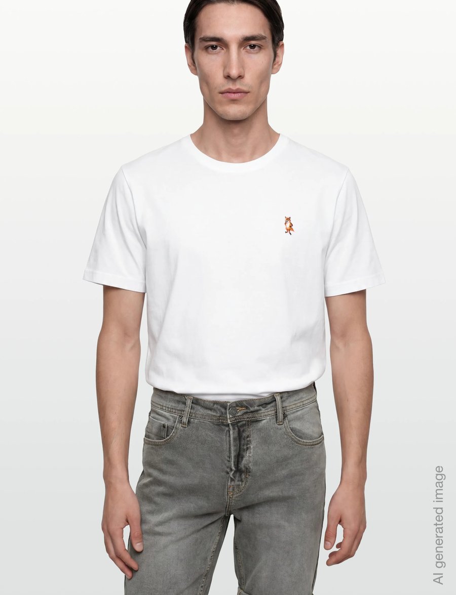 Maison Kitsune - STANDING FOX COMFORT TEE-SHIRT - lühikeste varrukatega t-särgid - white - 3