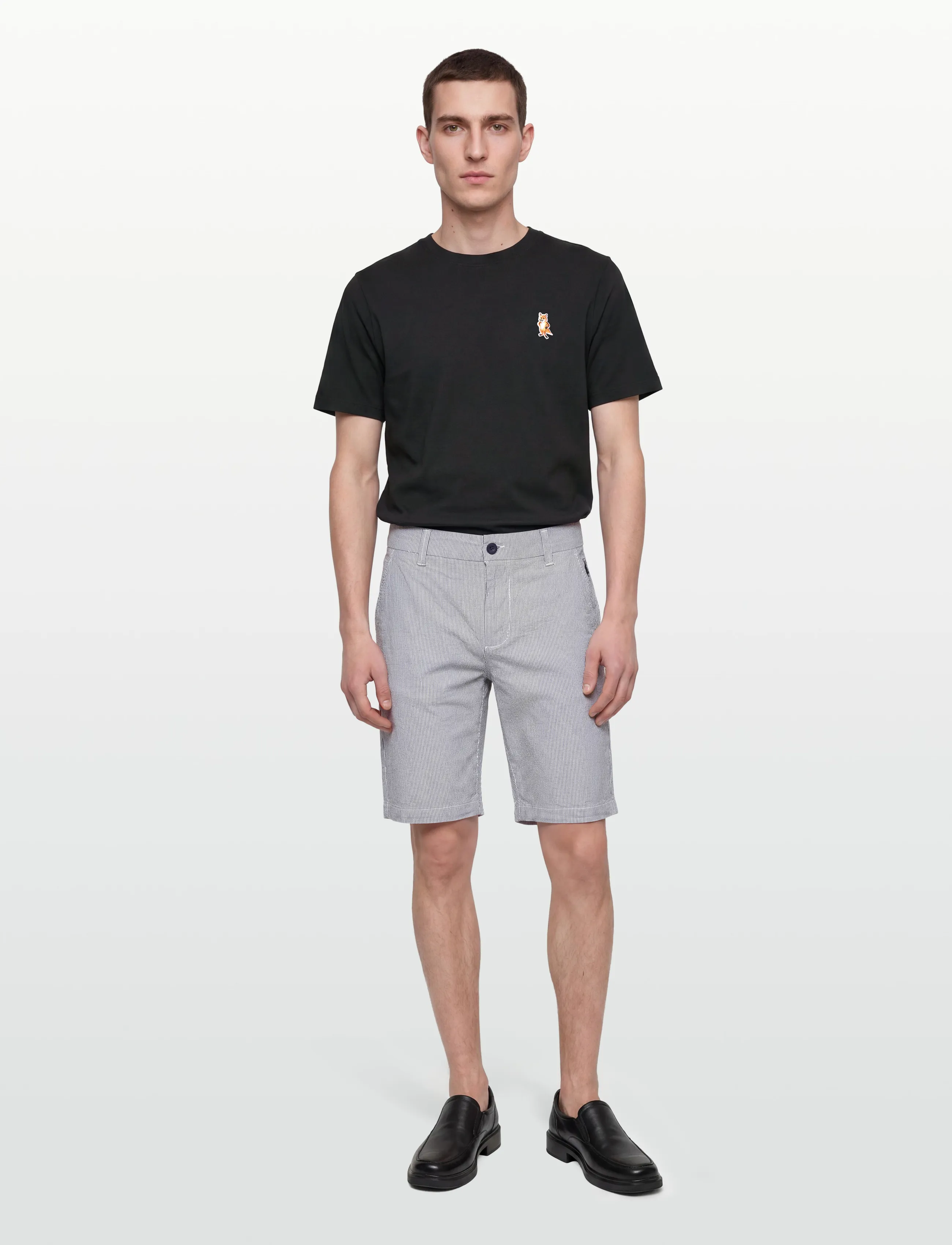 Maison Kitsune Standing Fox Comfort Tee-Shirt, XL, Black, T-Shirts > Kortærmede, Herre