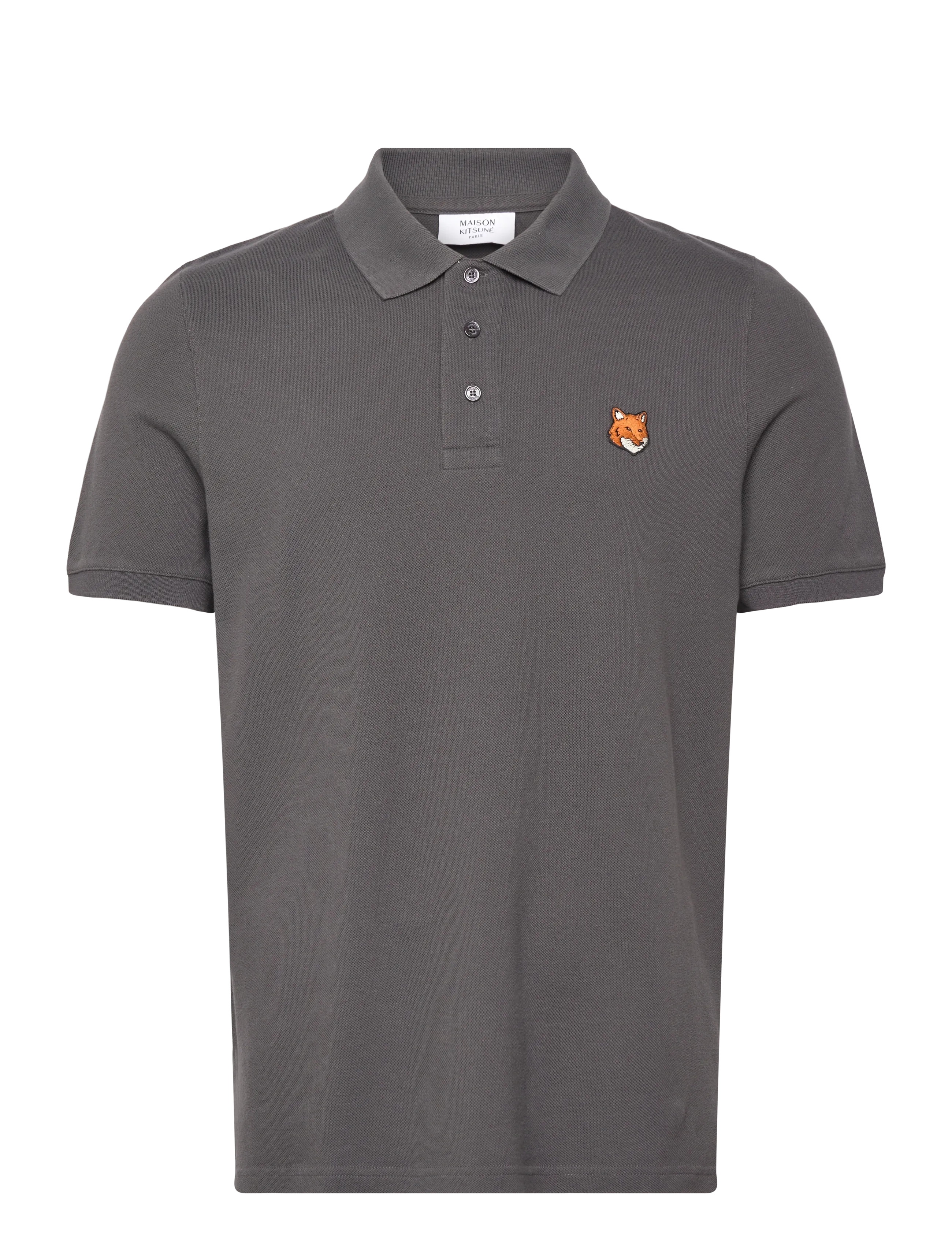 Maison Kitsune FOX HEAD REGULAR POLO CHARCOAL - Jaunumi - CHARCOAL / grey