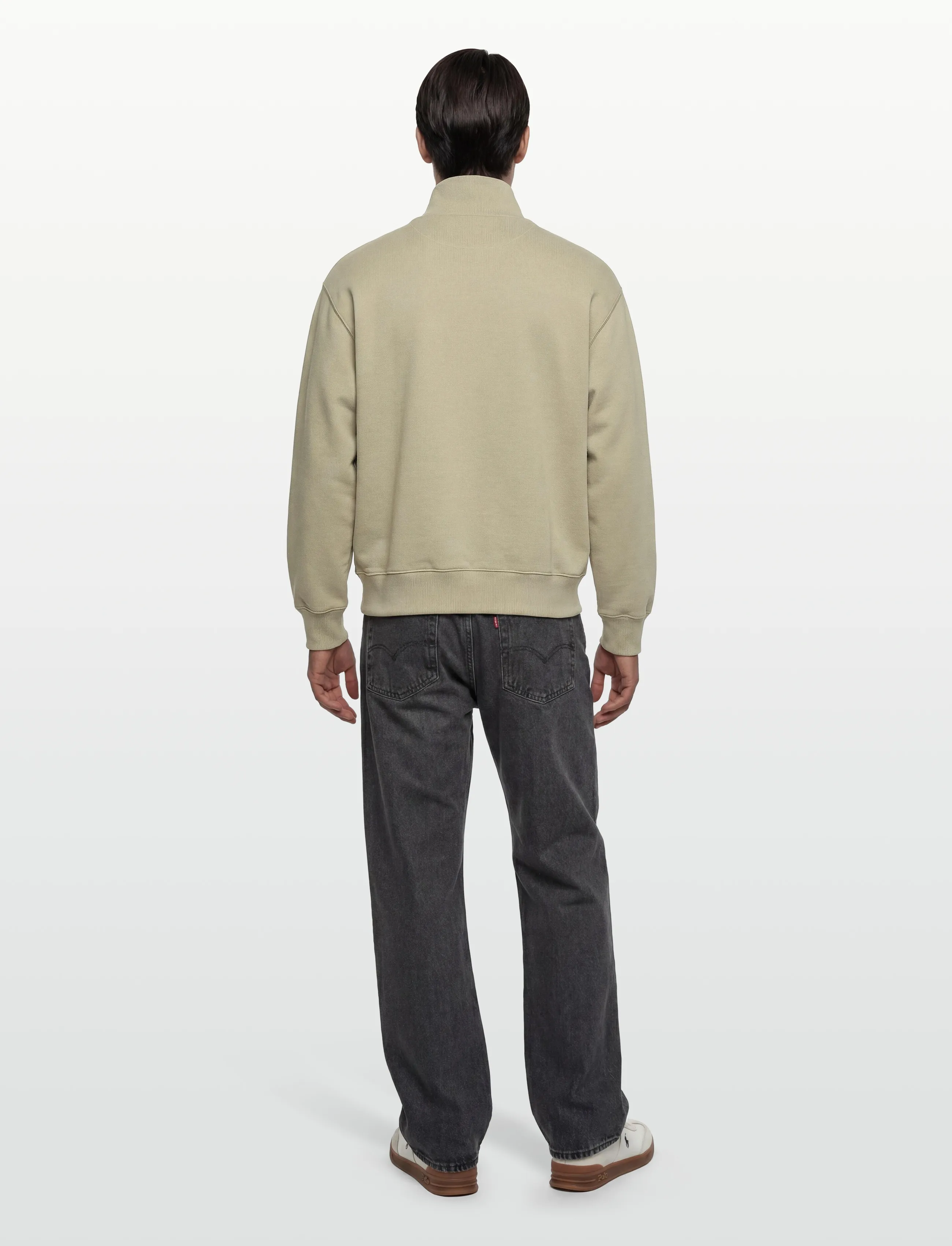 Maison Kitsune - FOX HEAD COMFORT HALF ZIP SWEATSHIRT - kläder - stonebeige - 4