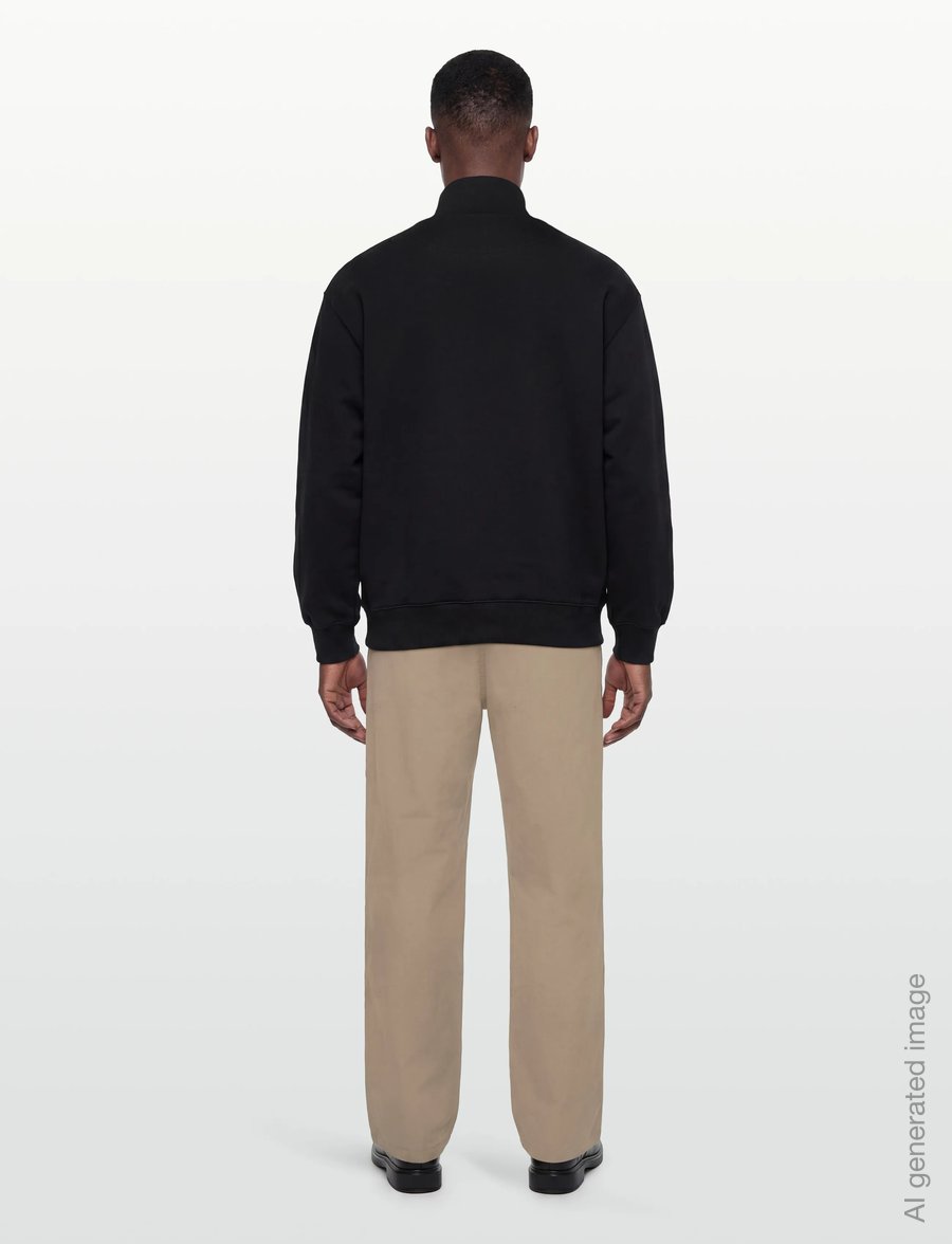 Maison Kitsune - GREY FOX HEAD PATCH COMFORT HALF ZIPPED SWEATSHIRT - truien - black - 4