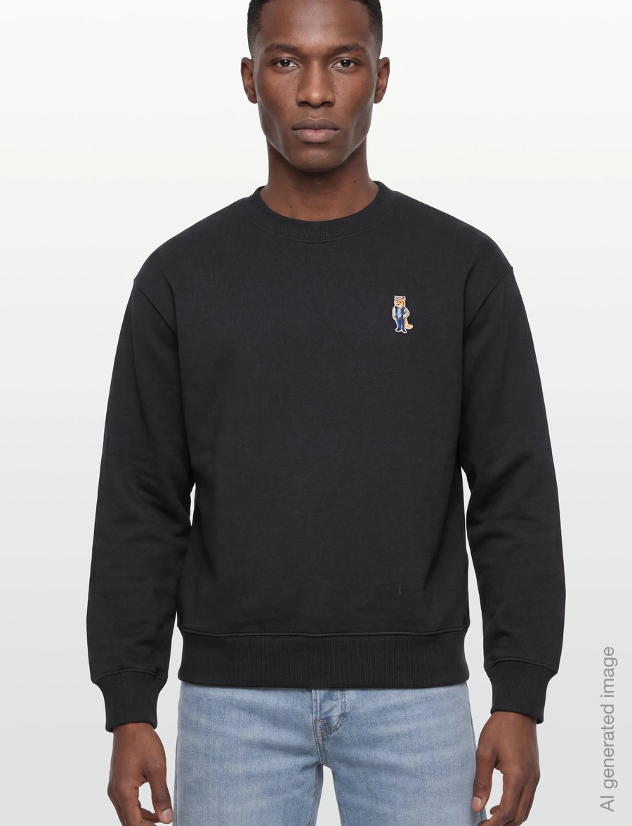 Maison Kitsune - DRESSED FOX COMFORT SWEATSHIRT - sweatshirts - black - 3