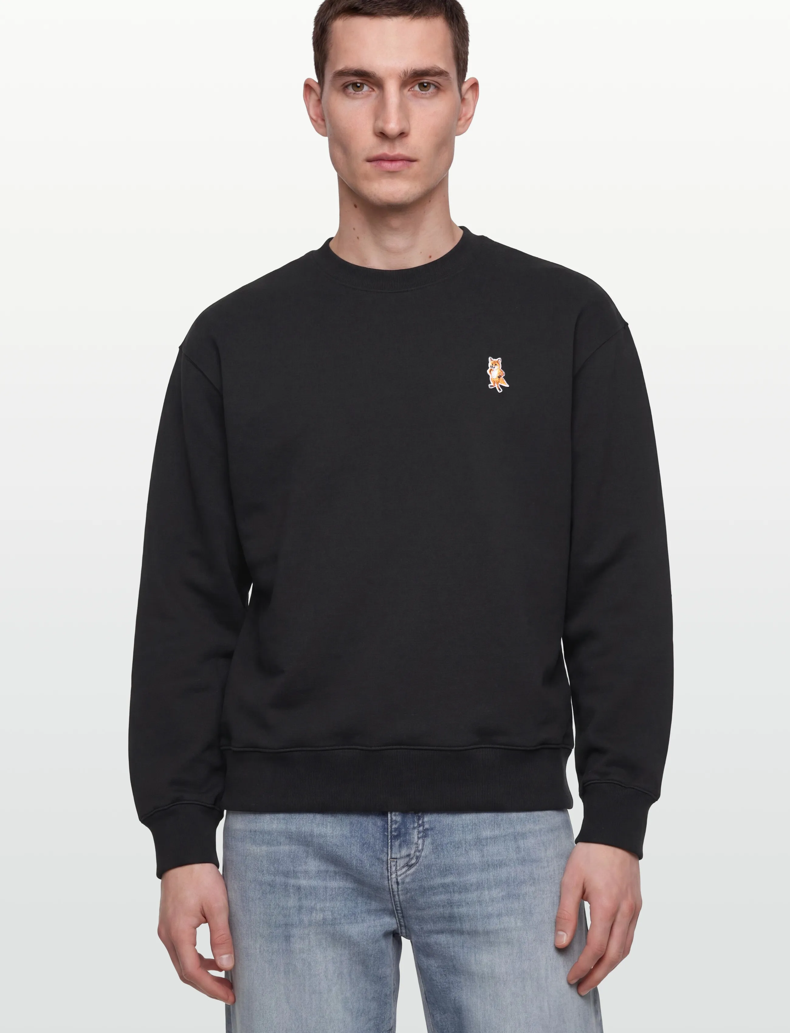 Maison Kitsune - STANDING FOX COMFORT SWEATSHIRT - clothing - black - 3