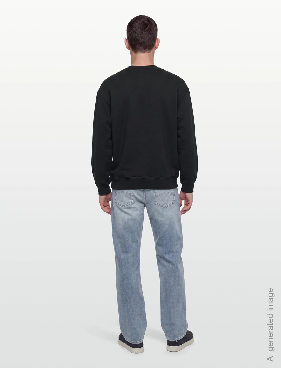 Maison Kitsune - STANDING FOX COMFORT SWEATSHIRT - swetry - black - 4