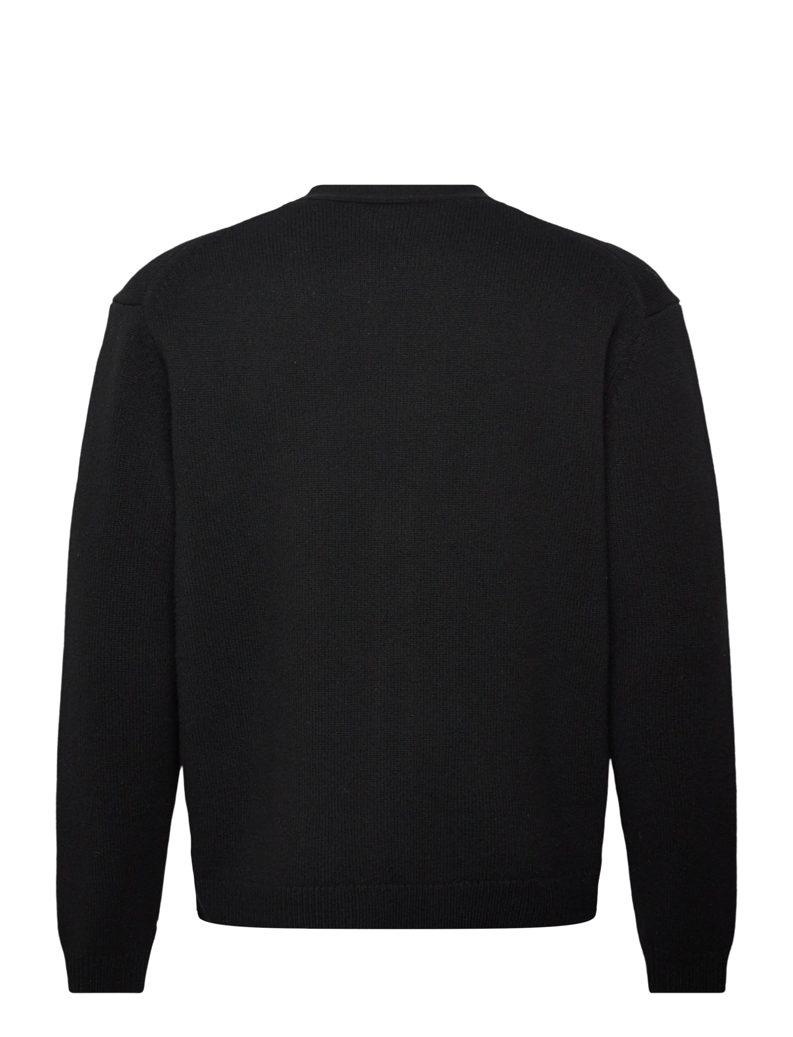 Maison Kitsune - FOX HEAD INTARSIA MERINO CARDIGAN BLACK/MEDIUM GRE - koftor - blackmediumgreymelange - 2