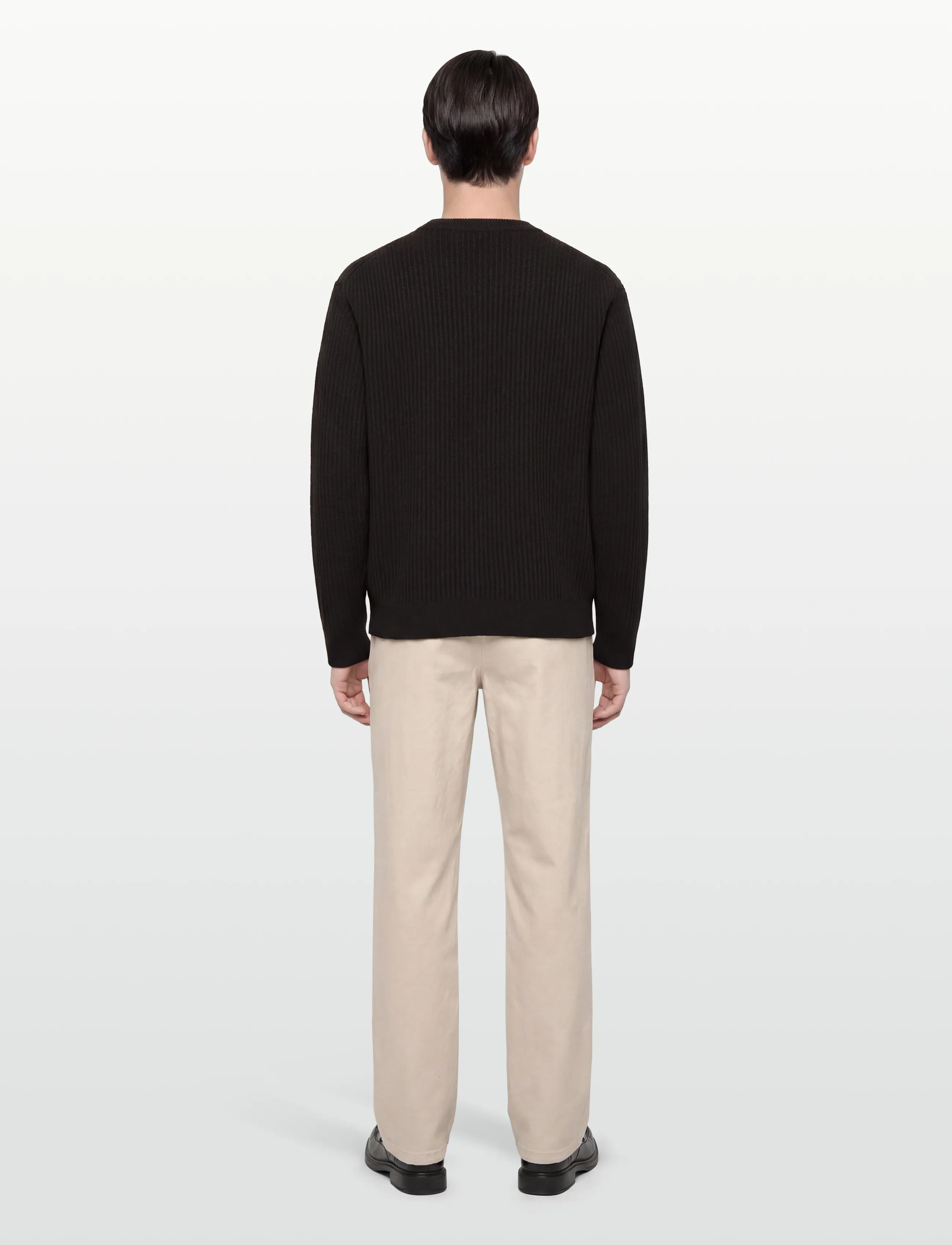 Maison Kitsune - FOX HEAD WOOL RIBBED JUMPER - trøjer - black - 4