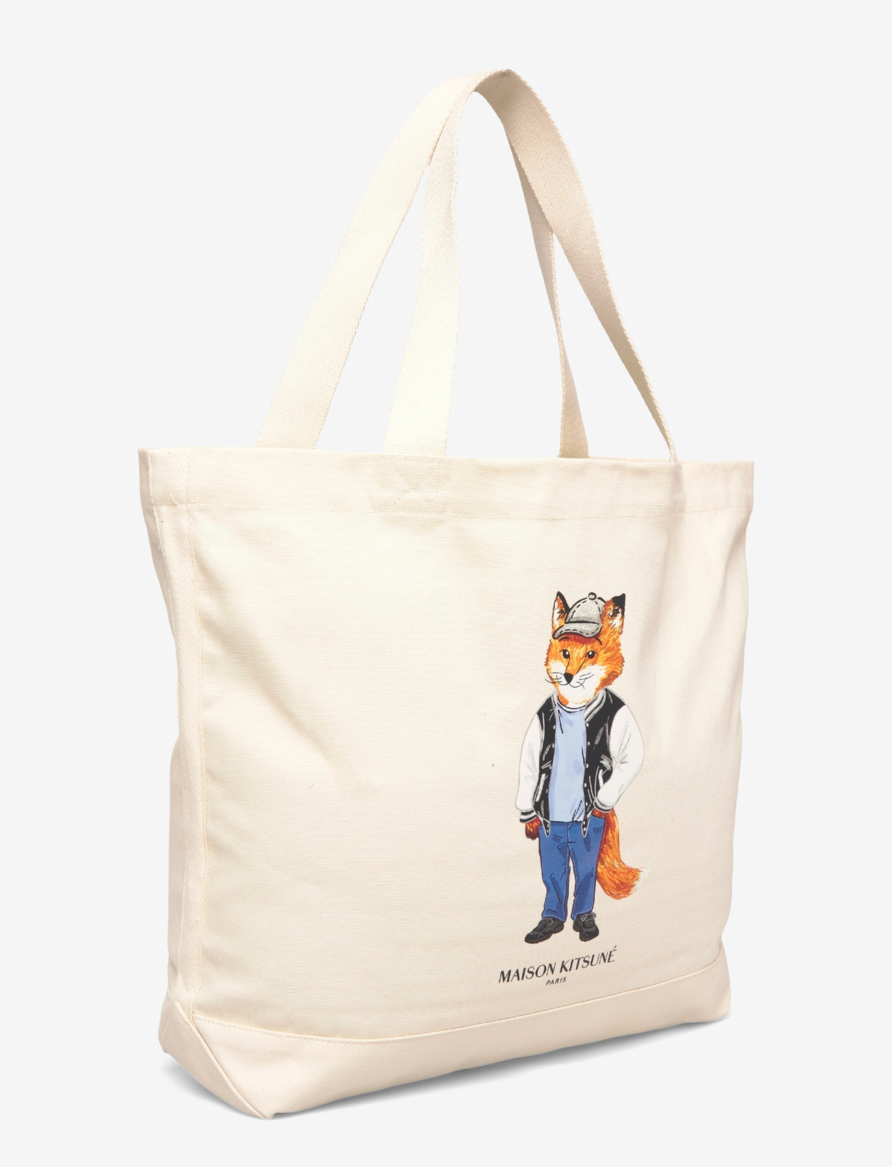 Maison Kitsune - DRESSED FOX TOTE - tote bags - ecru - 2