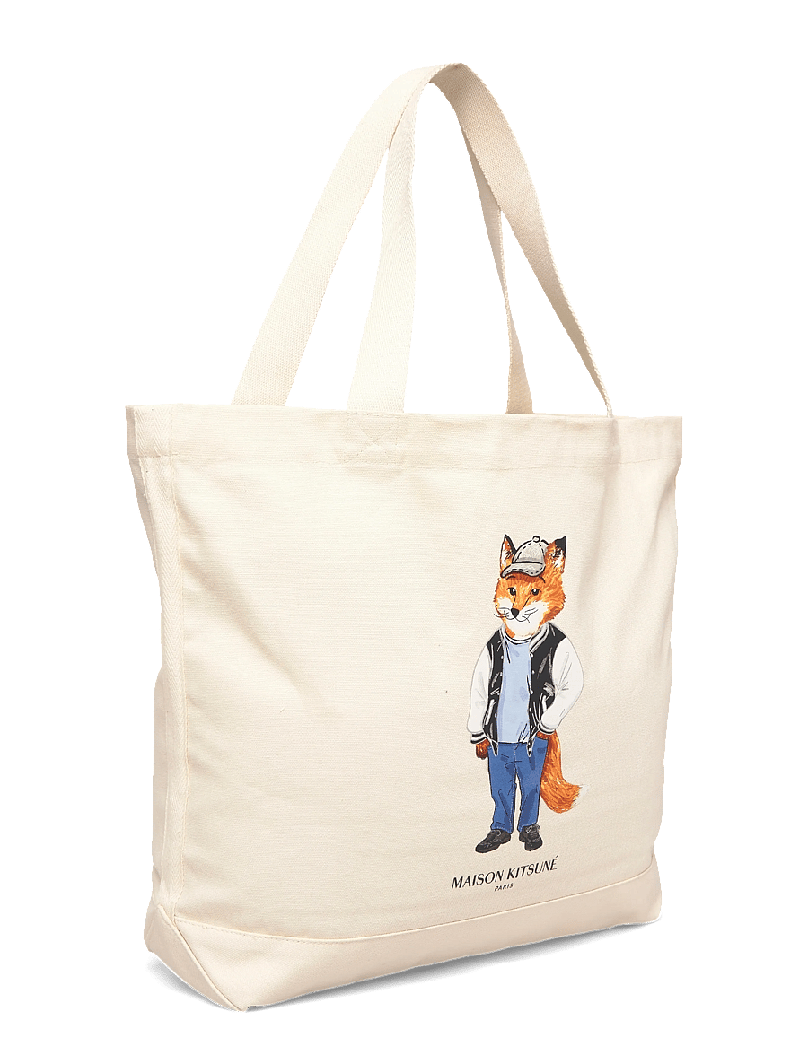 Maison Kitsune - DRESSED FOX TOTE - tote bags - ecru - 2