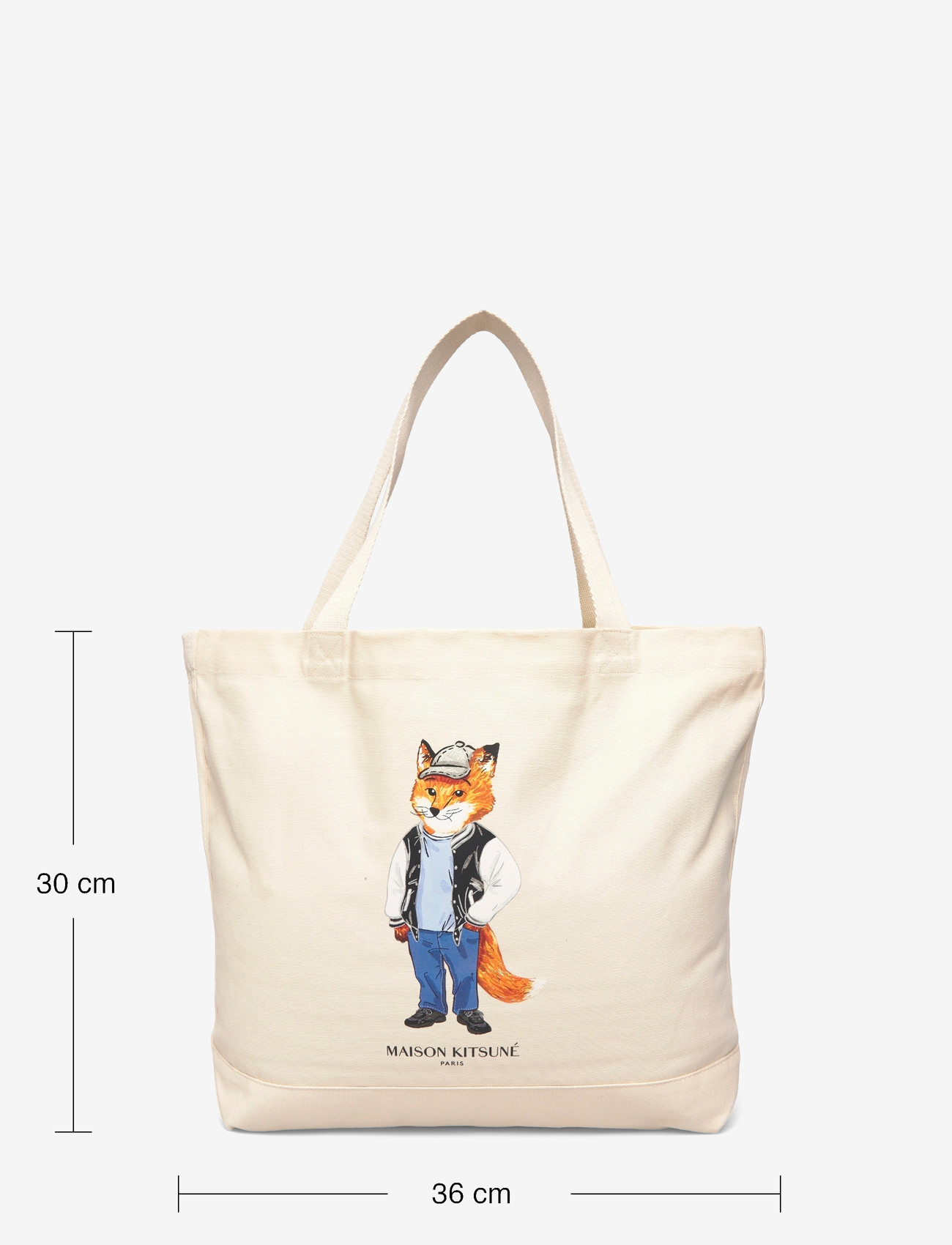 Maison Kitsune - DRESSED FOX TOTE - tote bags - ecru - 3