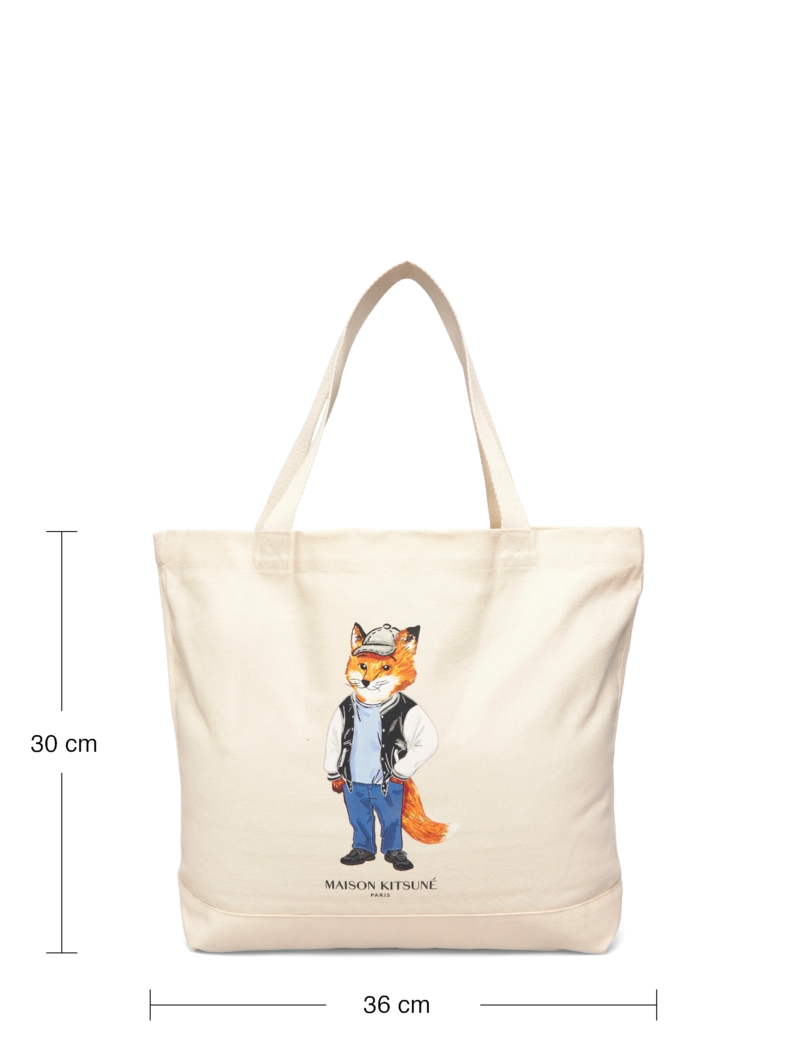 Maison Kitsune - DRESSED FOX TOTE - tote bags - ecru - 3
