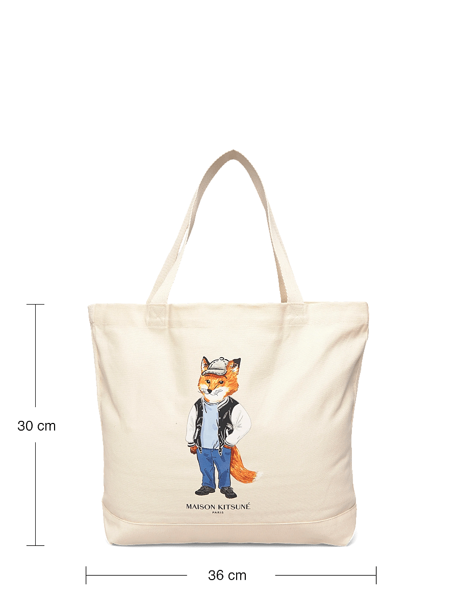 Maison Kitsune - DRESSED FOX TOTE - tote bags - ecru - 3