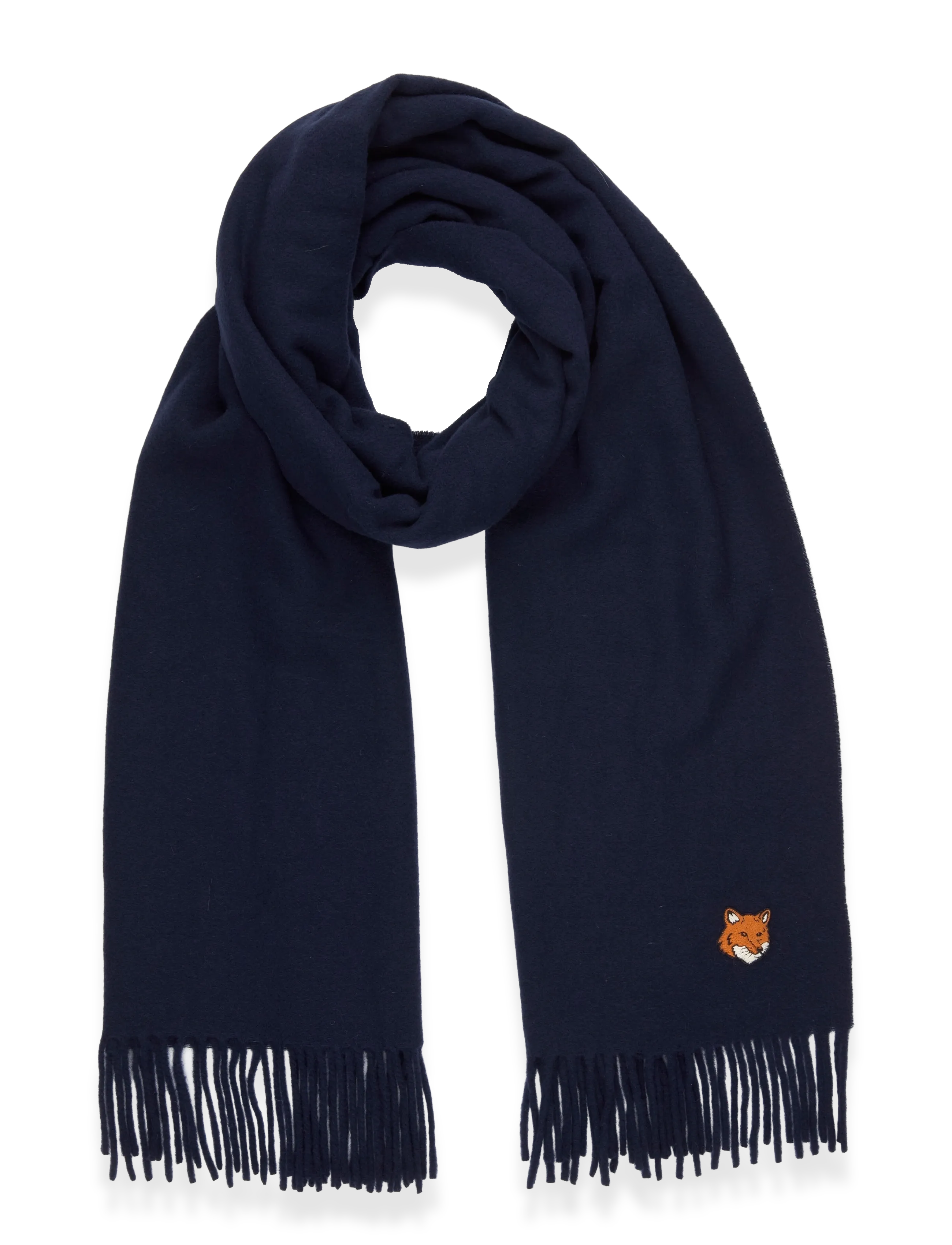 Maison Kitsune Fox Head Scarf, One Size, Navy, Tørklæder > Vintertørklæder, Herre