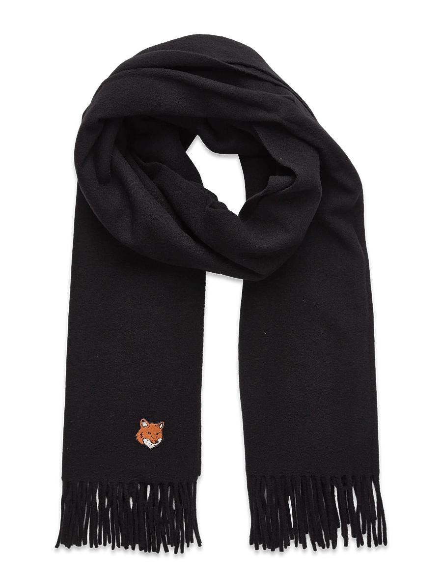 Maison Kitsune - FOX HEAD SCARF - winterschals - black - 0