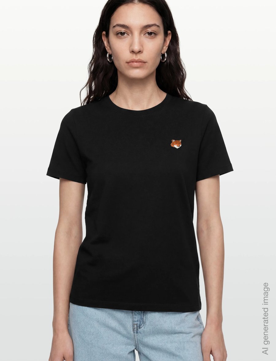 Maison Kitsune - FOX HEAD REGULAR TEE-SHIRT - t-shirts - black - 3