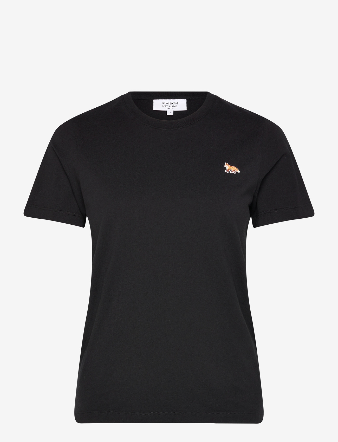 Maison Kitsune - BABY FOX PATCH REGULAR TEE SHIRT - t-shirts - black - 0