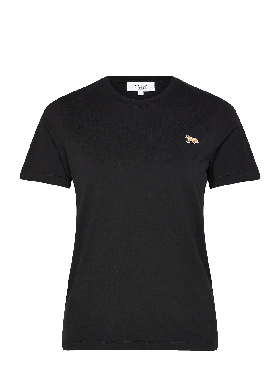 Maison Kitsune - BABY FOX PATCH REGULAR TEE SHIRT - t-shirts - black - 1