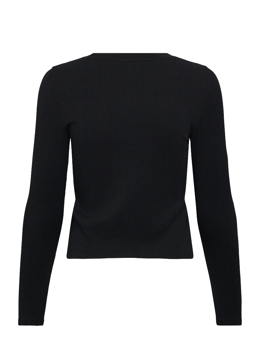 Maison Kitsune - RIBBED BABY FOX LONG SLEEVE TEE-SHIRT - long-sleeved tops - black - 2