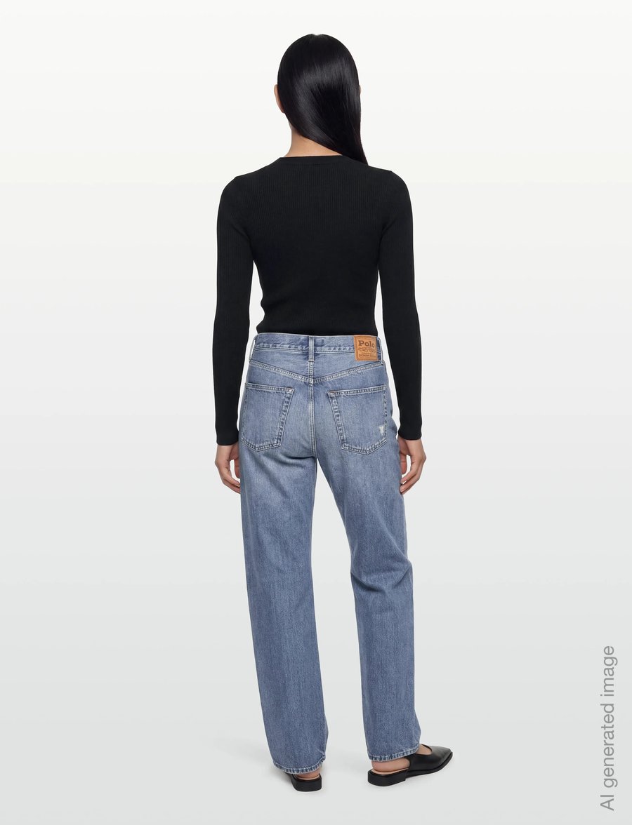 Maison Kitsune - RIBBED BABY FOX LONG SLEEVE TEE-SHIRT - long-sleeved tops - black - 4
