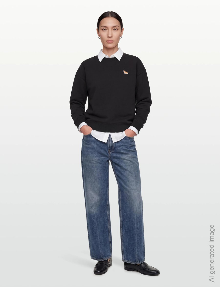 Maison Kitsune - BABY FOX COMFORT SWEATSHIRT - everyday style - black - 0
