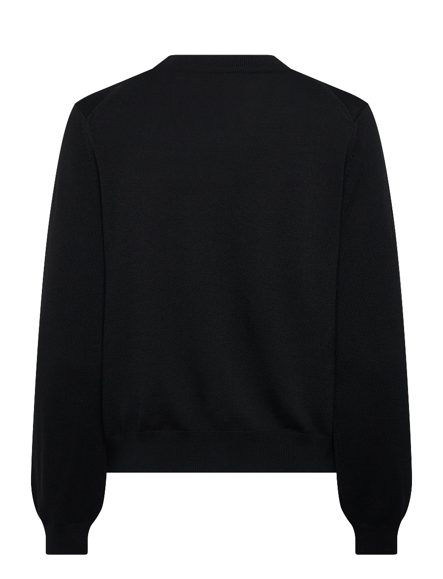 Maison Kitsune - BABY FOX MERINO REGULAR CARDIGAN - cardigans - black - 2