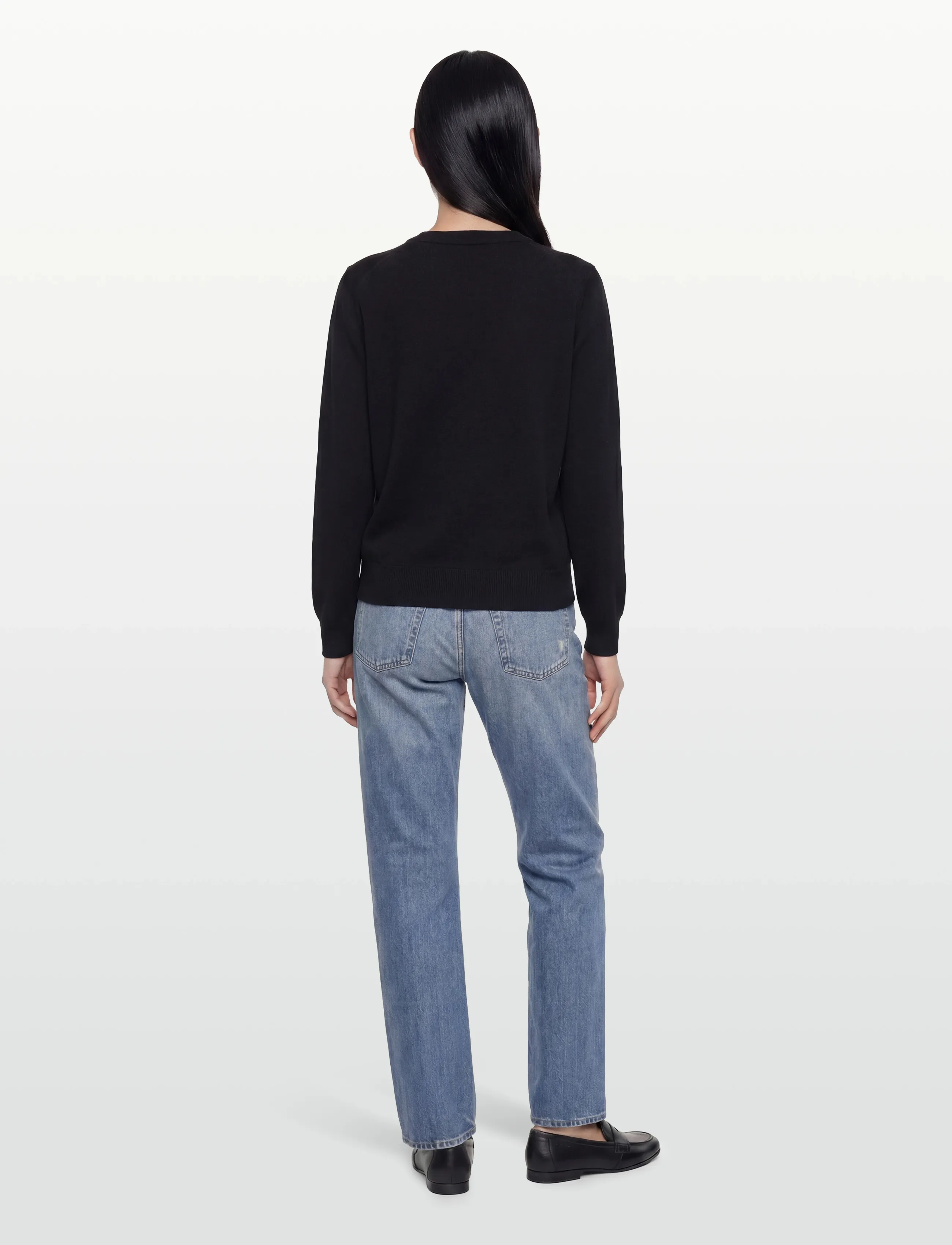 Maison Kitsune - BABY FOX MERINO REGULAR CARDIGAN - cardigans - black - 4