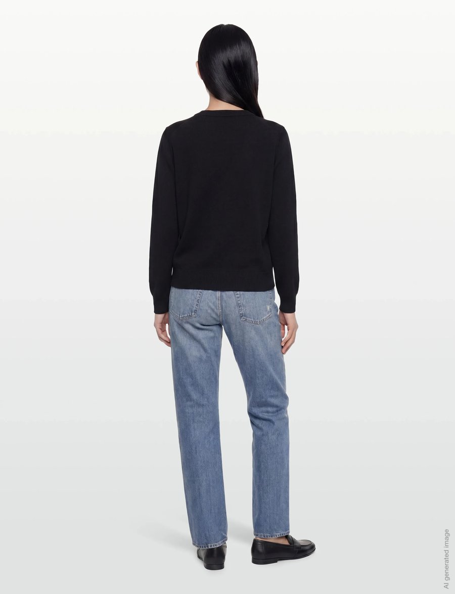 Maison Kitsune - BABY FOX MERINO REGULAR CARDIGAN - cardigans - black - 4
