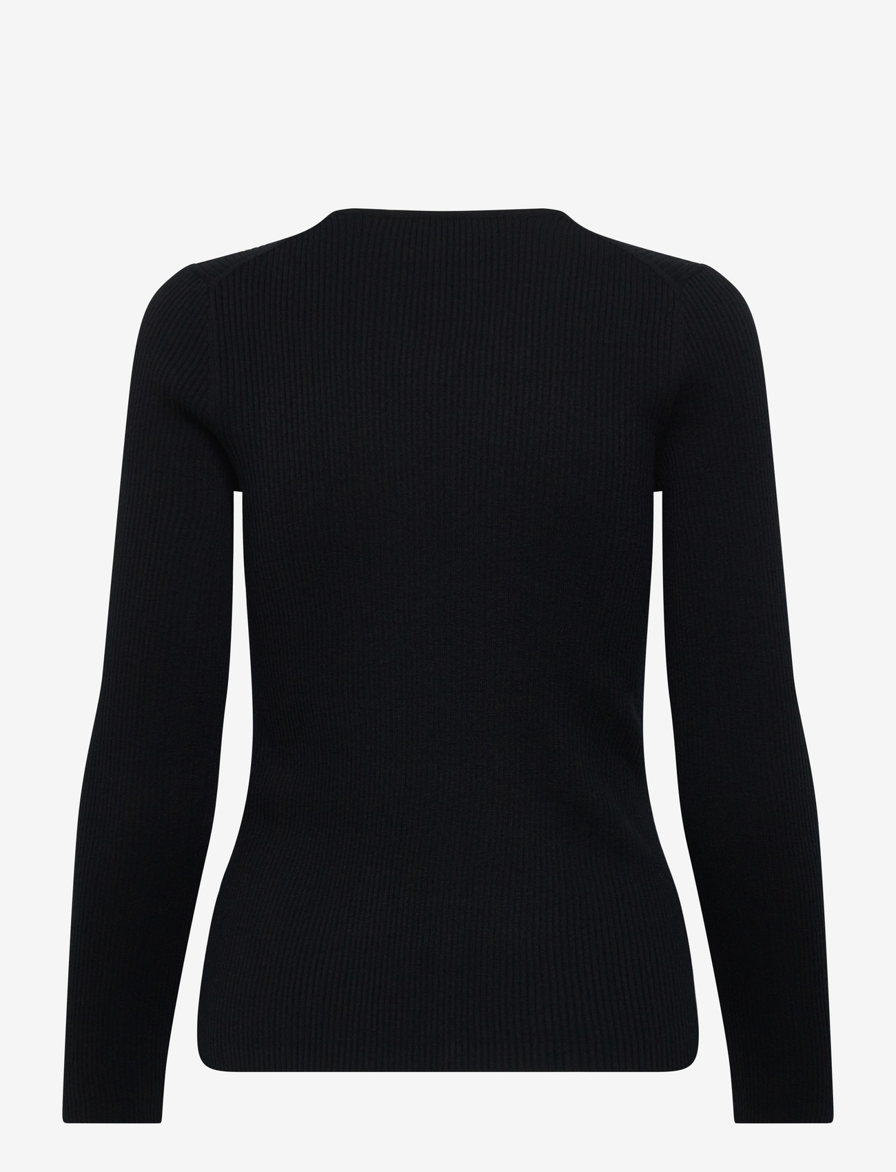 Maison Kitsune - BABY FOX FINE RIB WOOL CARDIGAN BLACK - gilets - black - 2