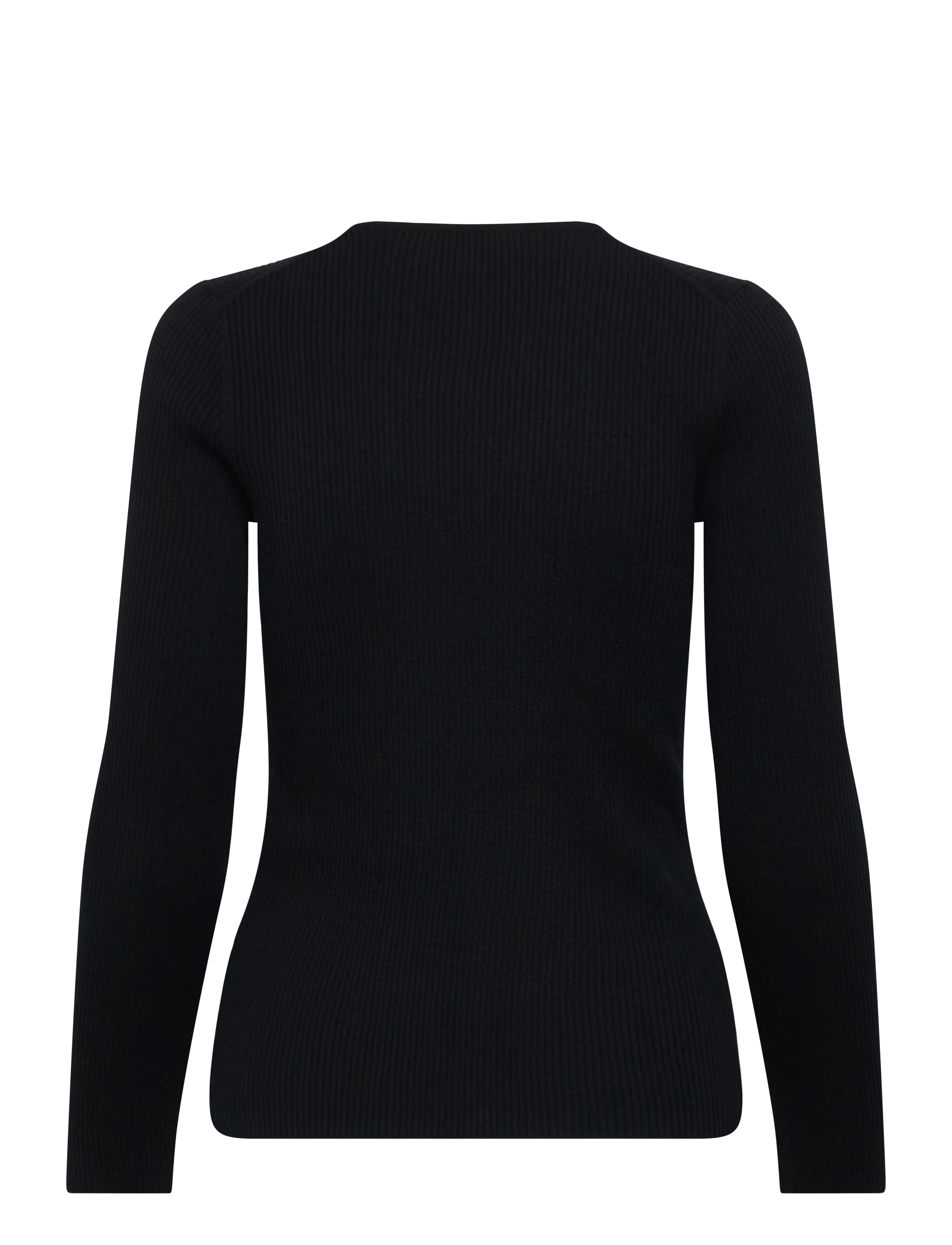 Maison Kitsune - BABY FOX FINE RIB WOOL CARDIGAN BLACK - cardigans - black - 2